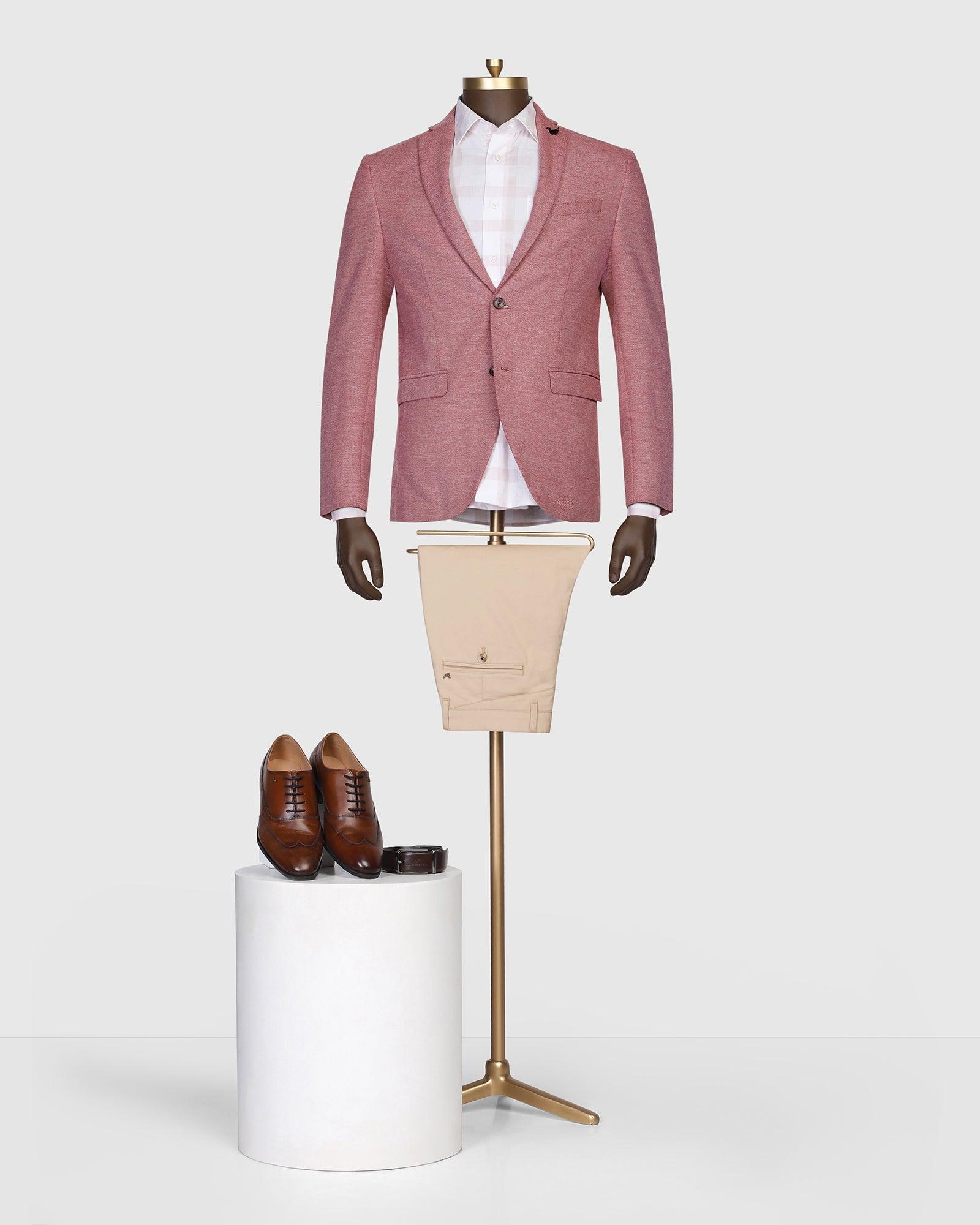 Textured Casual Blazer In Red (Kylo) - Blackberrys