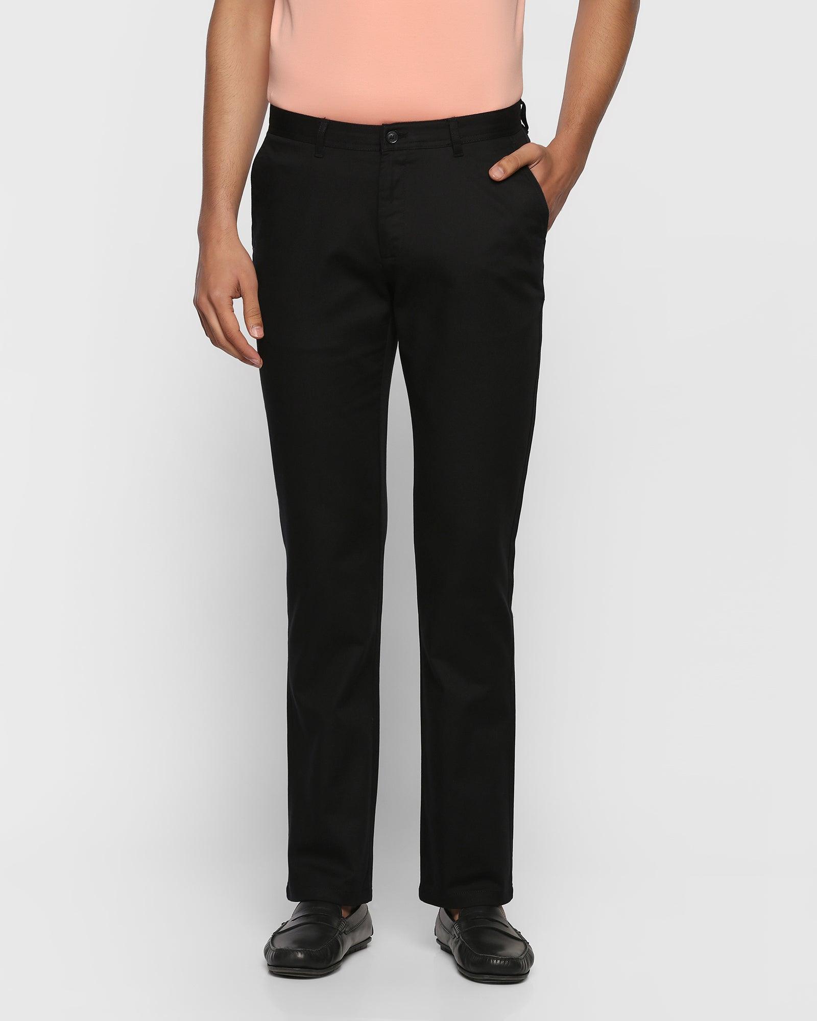 Textured Casual Khakis In Black B-90 (Altos) - Blackberrys