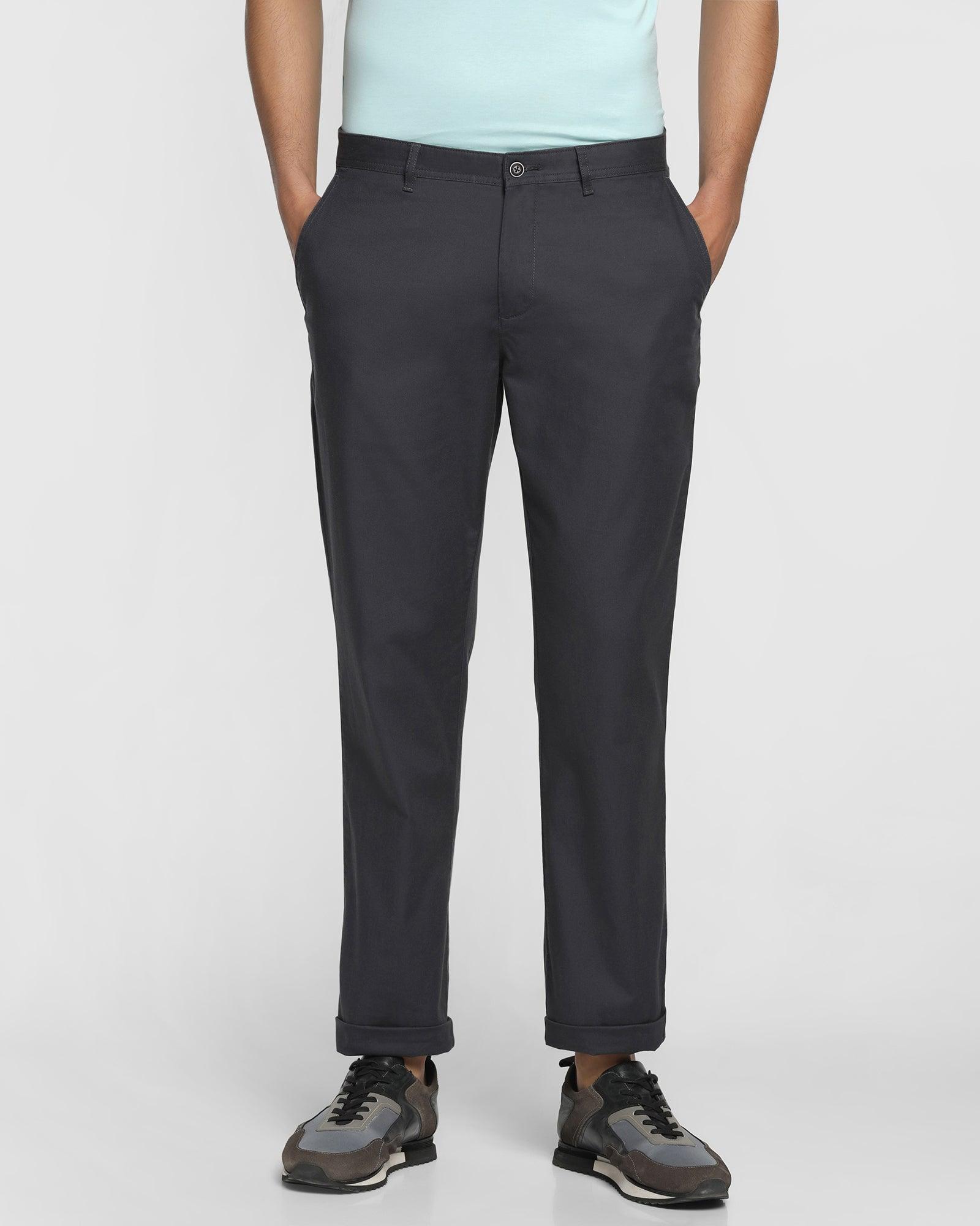 Textured Casual Khakis In Charcoal B-90 (Cratis) - Blackberrys