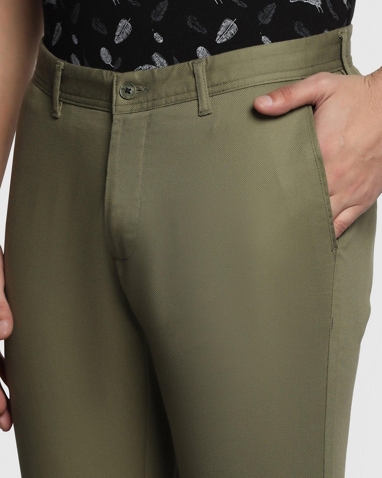 Textured Casual Khakis In Olive B-91 (Altos) - Blackberrys