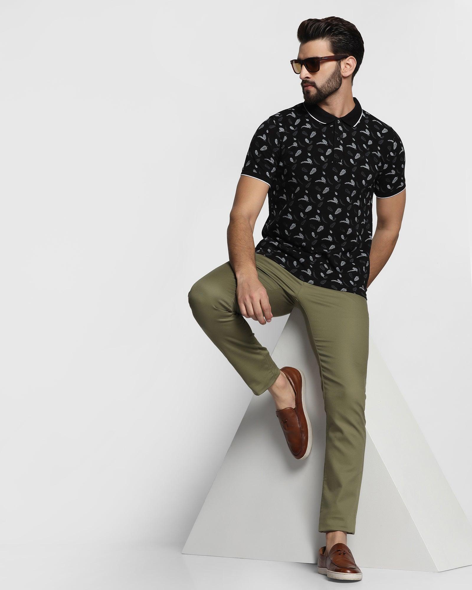 Textured Casual Khakis In Olive B-91 (Altos) - Blackberrys