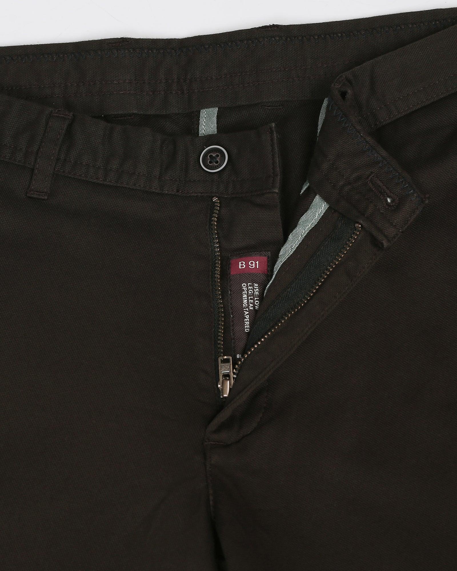 Textured Casual Khakis In Olive B-91 (Eve) - Blackberrys