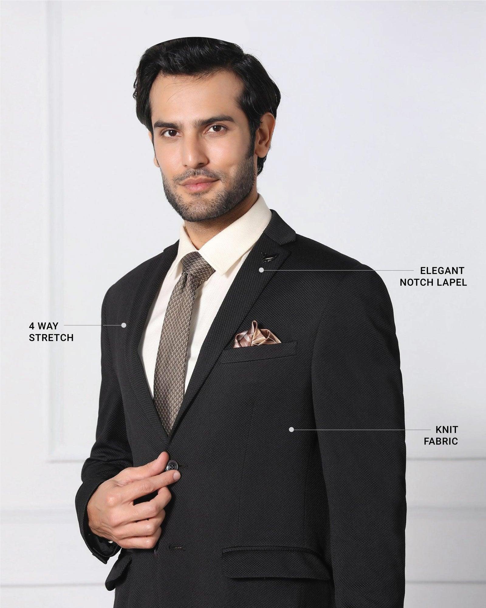 Textured Formal Blazer In Black (Japson) - Blackberrys