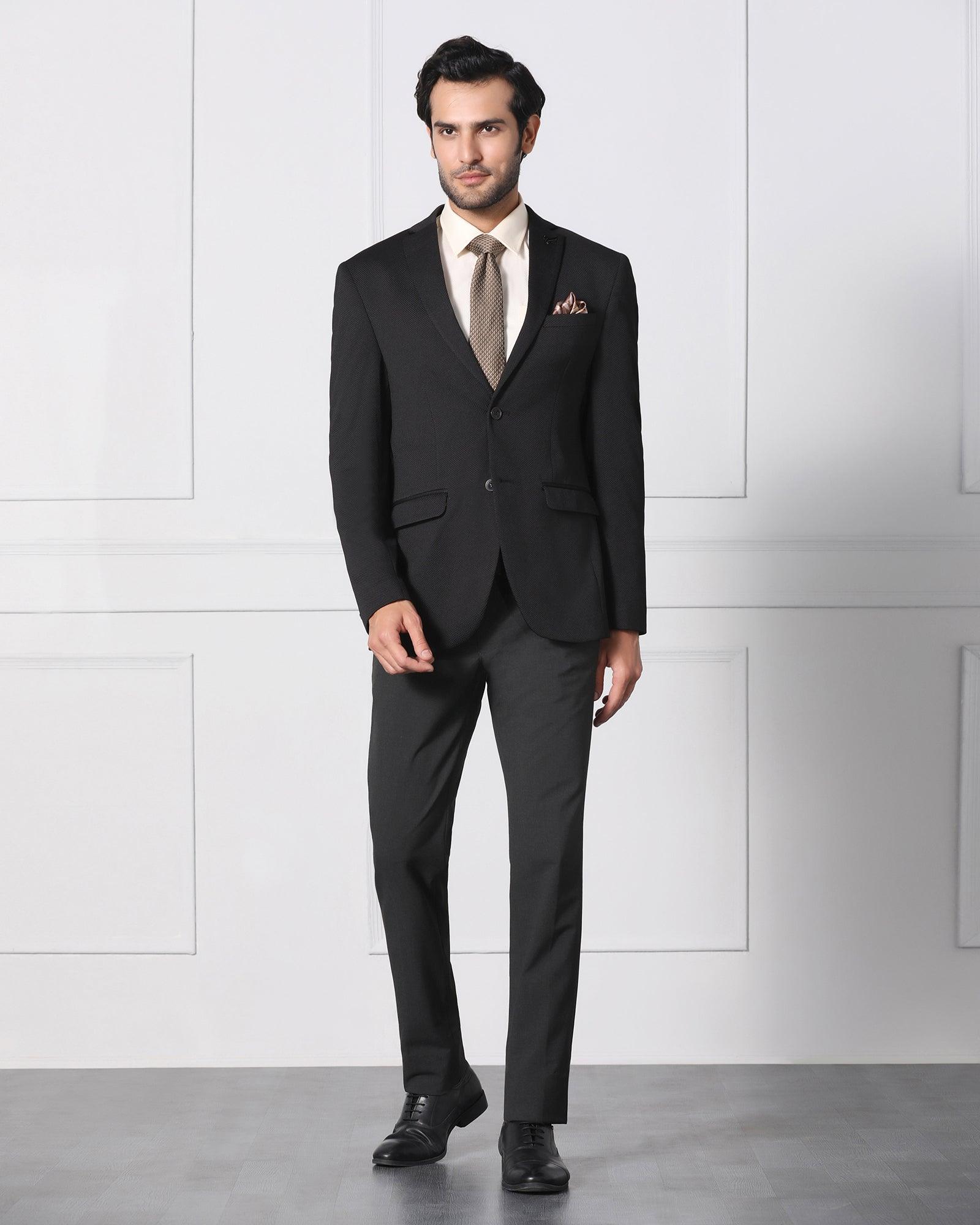 Textured Formal Blazer In Black (Japson) - Blackberrys