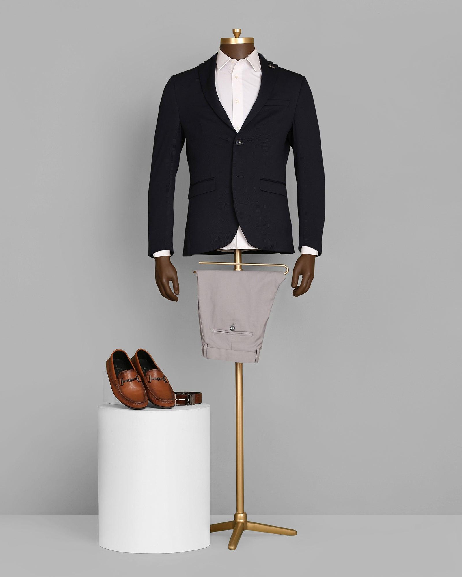 Textured Formal Blazer In Navy (Japson) - Blackberrys