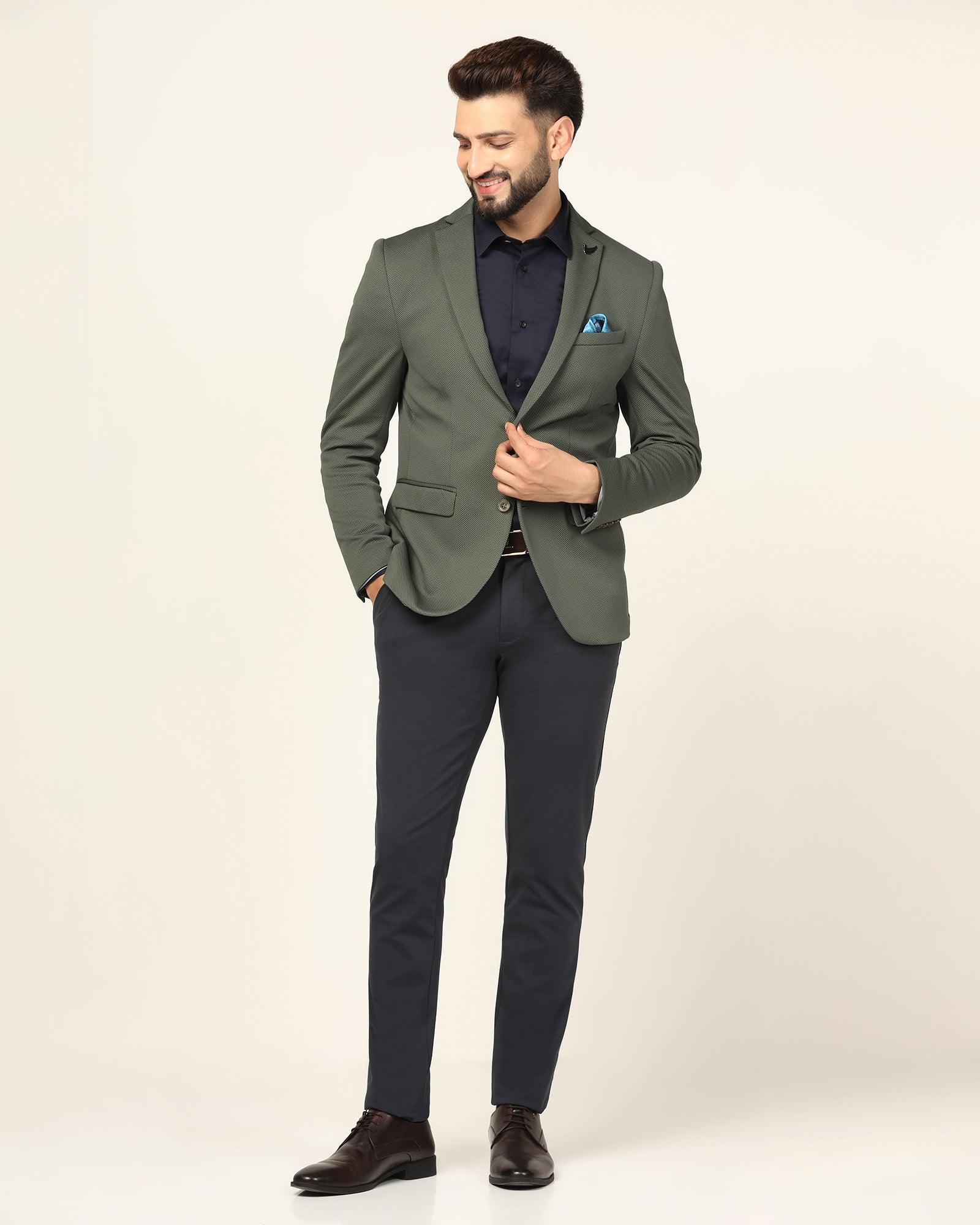 Must Haves Formal Olive Textured Blazer - Japson - Blackberrys
