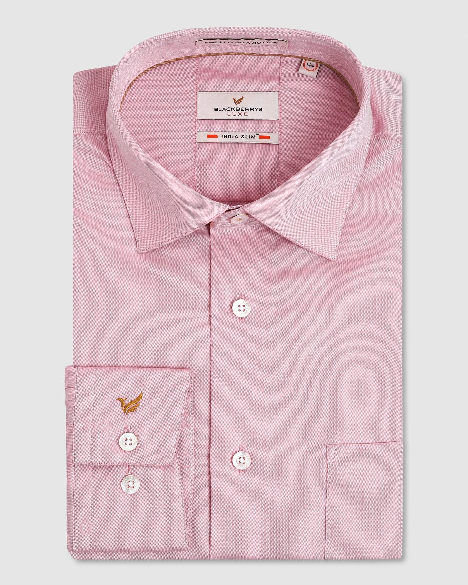 Textured Formal Premium Shirt In Pink (Bolten) - Blackberrys