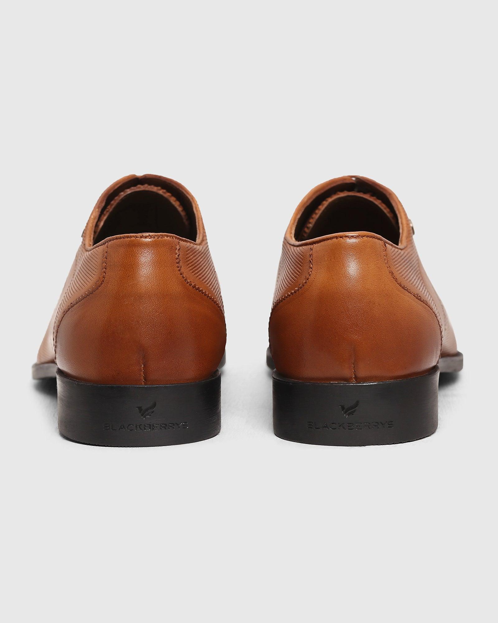 Textured Leather Oxford Shoes In Tan (Lewis) - Blackberrys