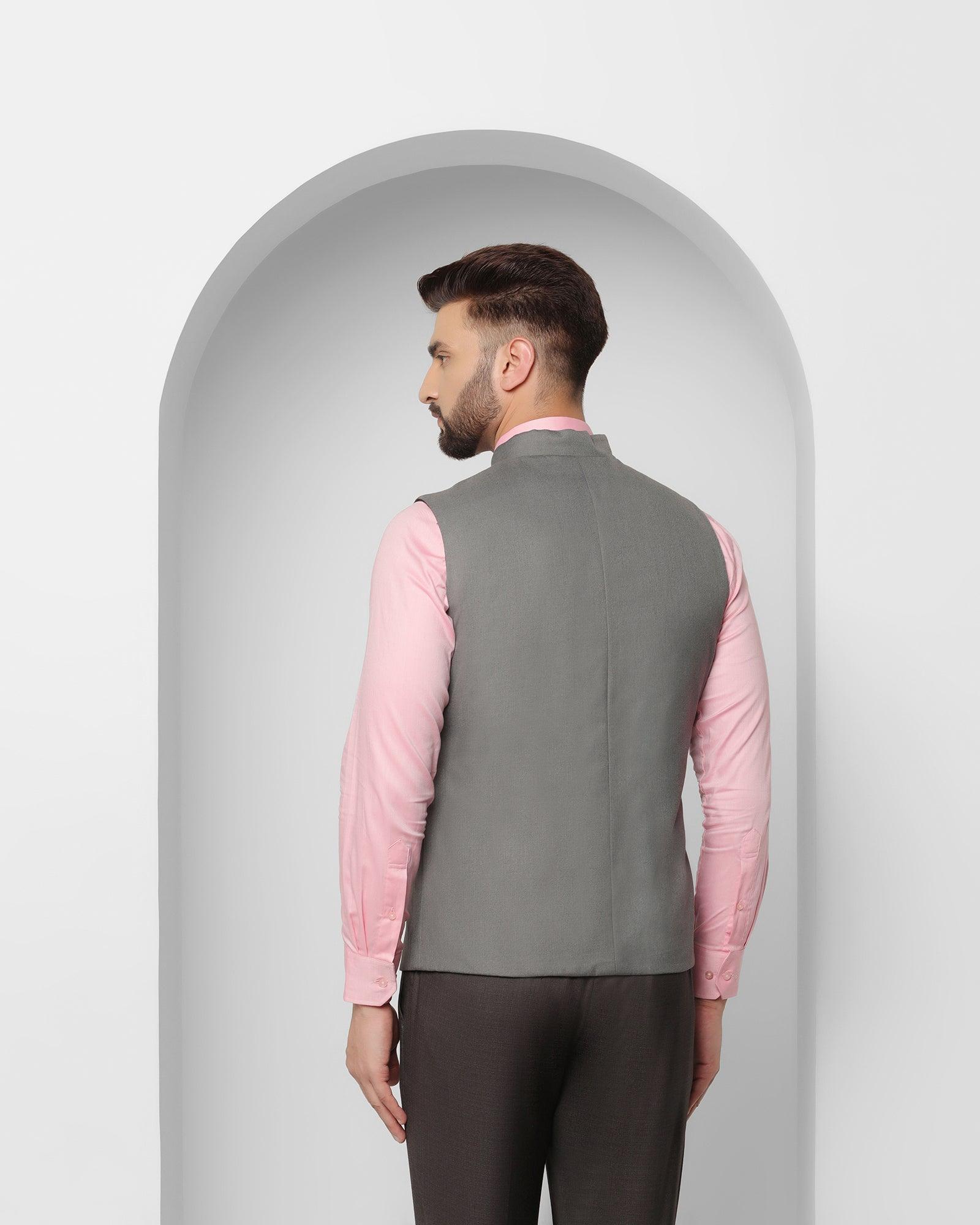 Textured Reversible Bandhgala Waistcoat In Navy (Korbin) - Blackberrys