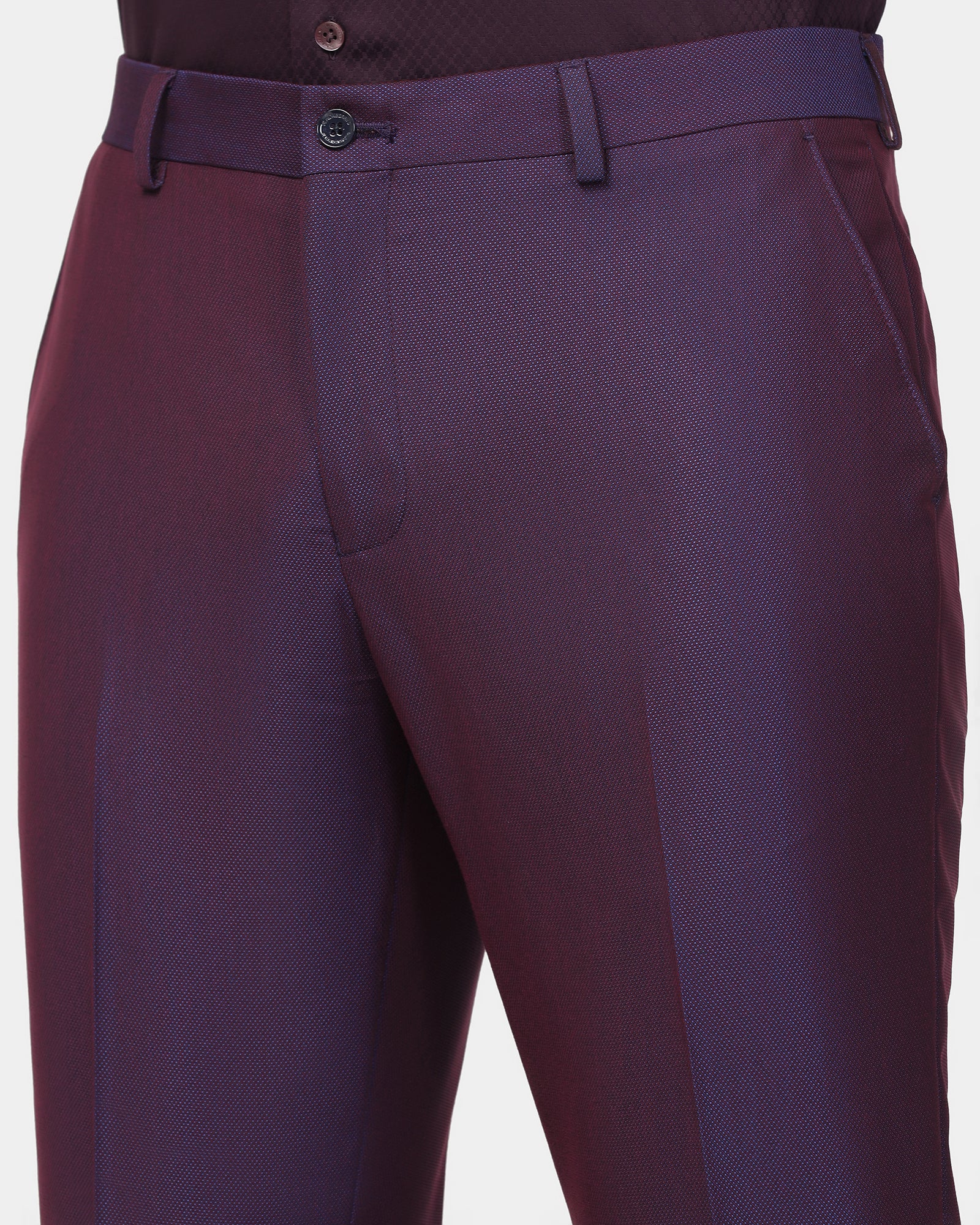 Three Piece Purple Textured Formal Suit - Zenin