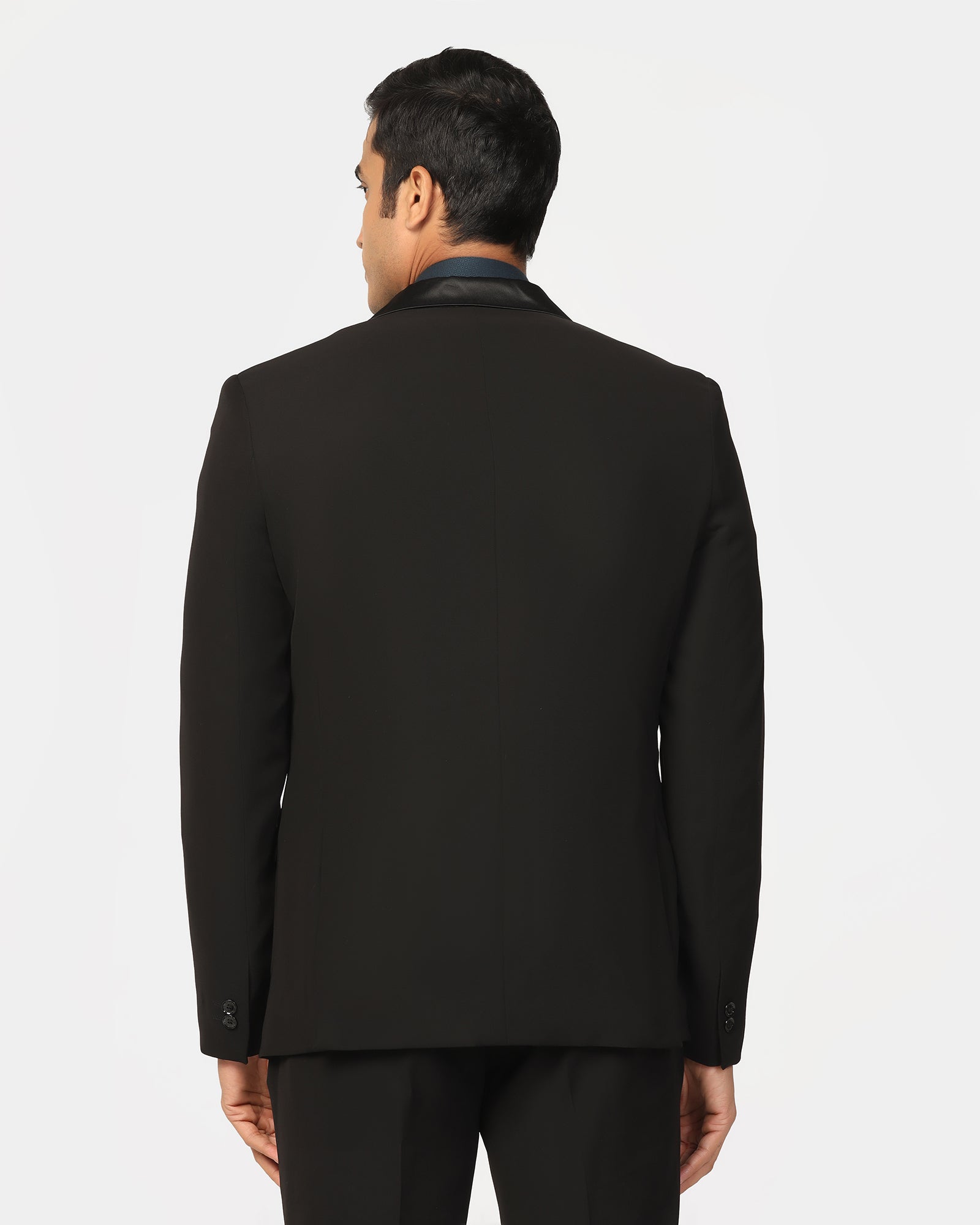 Two Piece Black Solid Formal Suit - Rizer