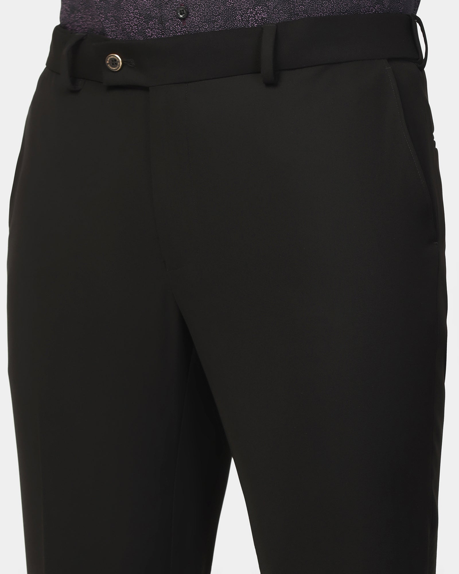 Two Piece Black Solid Formal Suit - Rostov