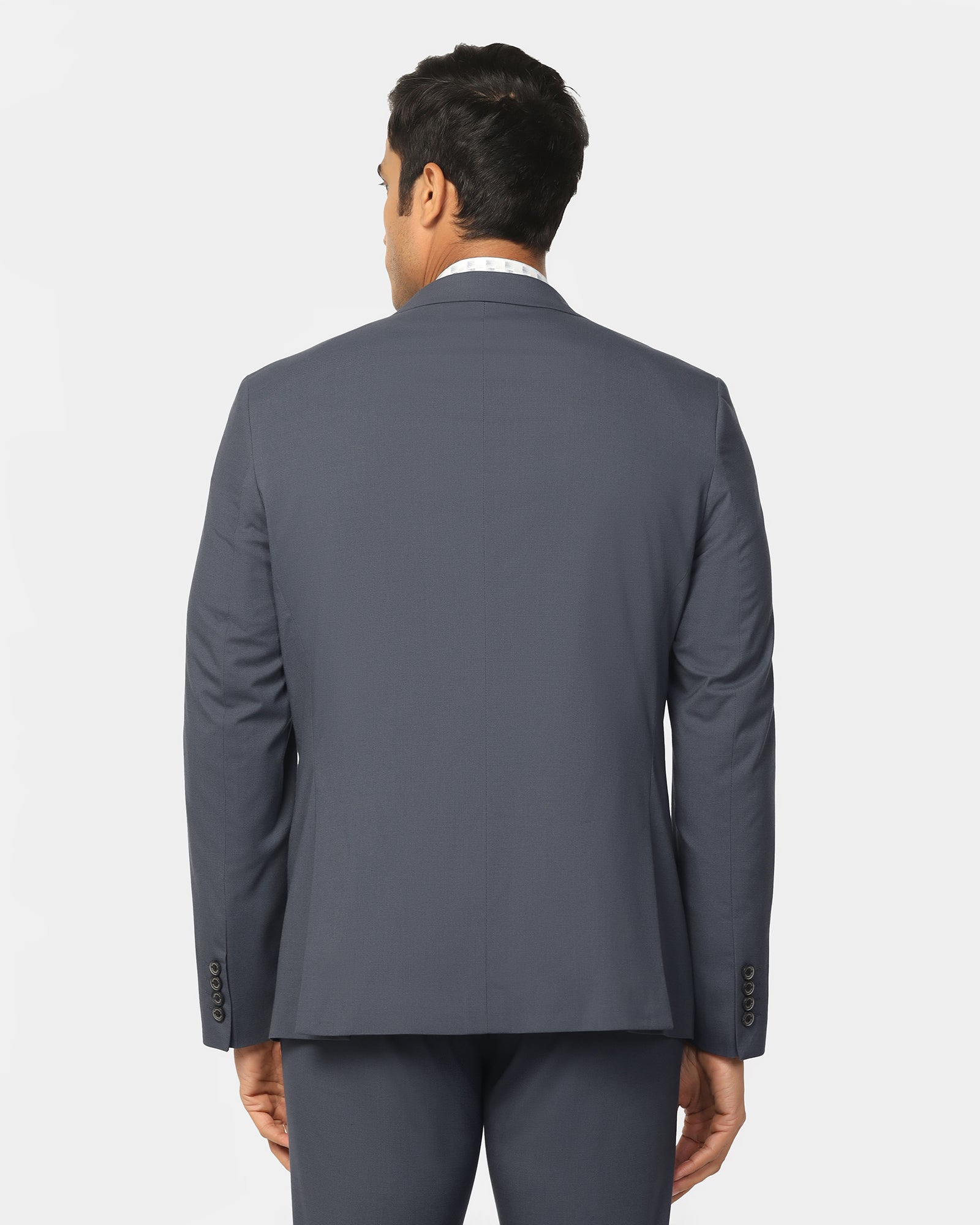 Two Piece Dark Grey Textured Formal Suit - Dave