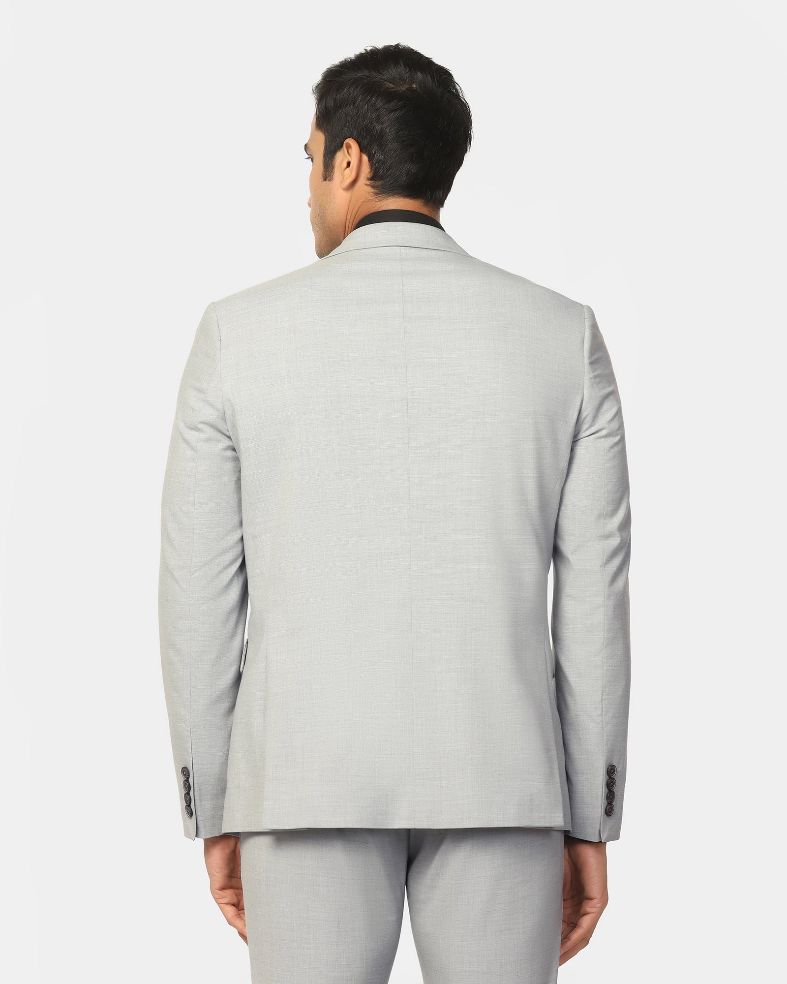 Two Piece Light Grey Textured Formal Suit - Dave