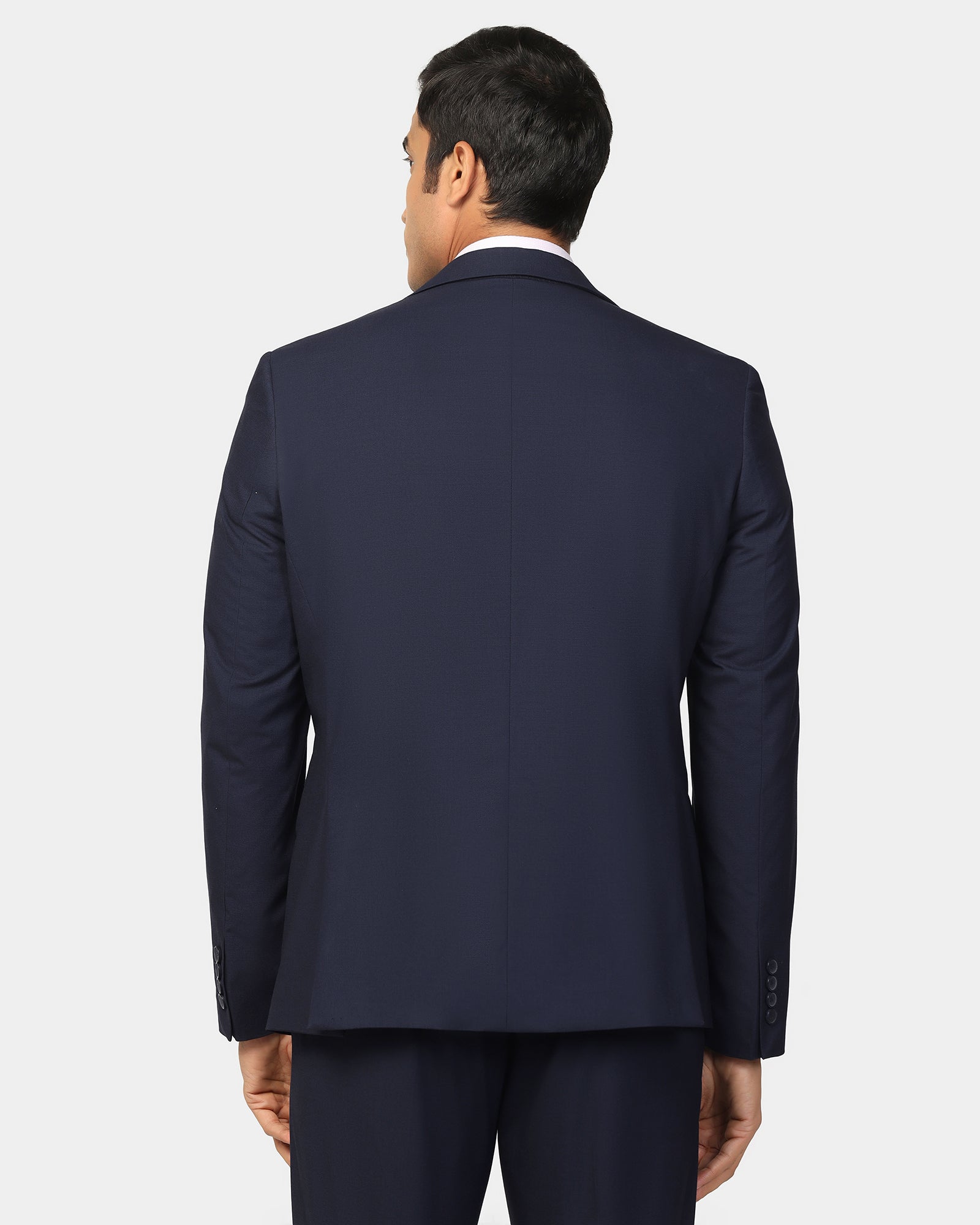 Two Piece Navy Textured Formal Suit - Dave