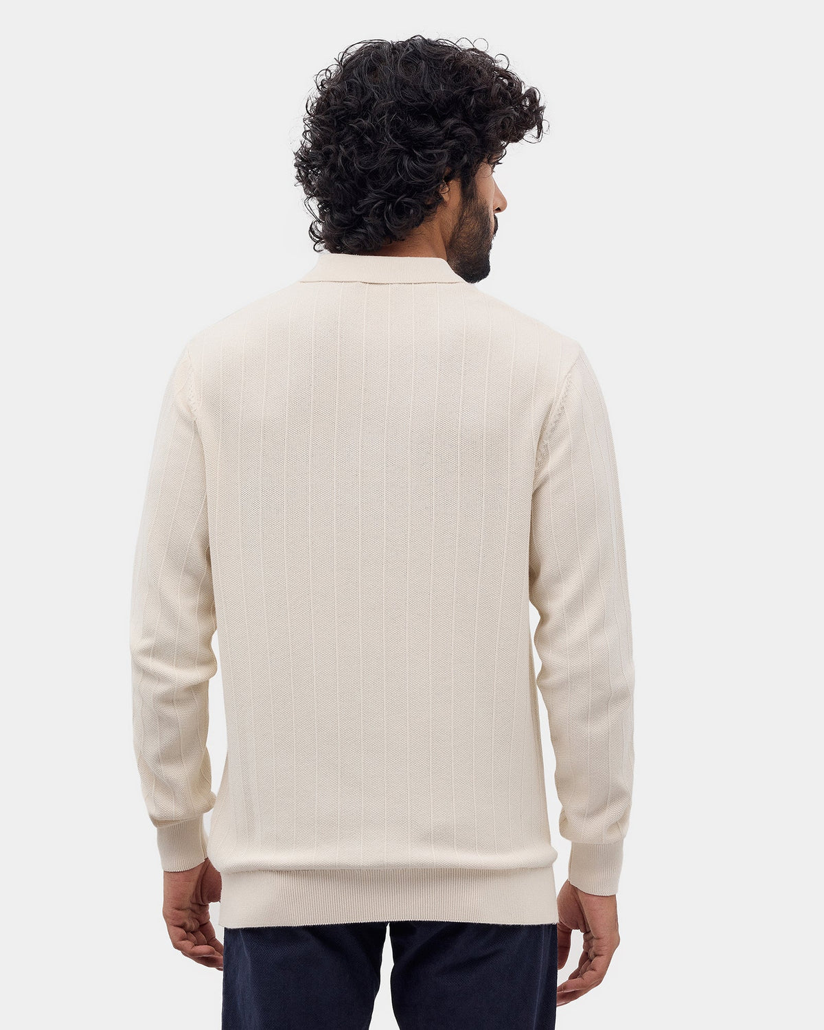 White Textured Sweater - Paris