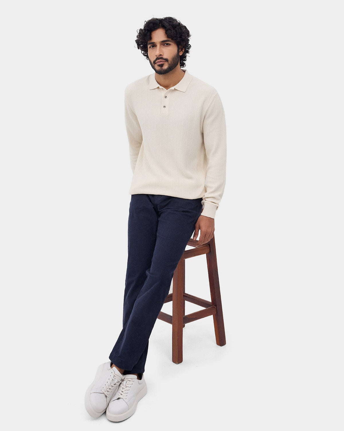 White Textured Sweater - Paris