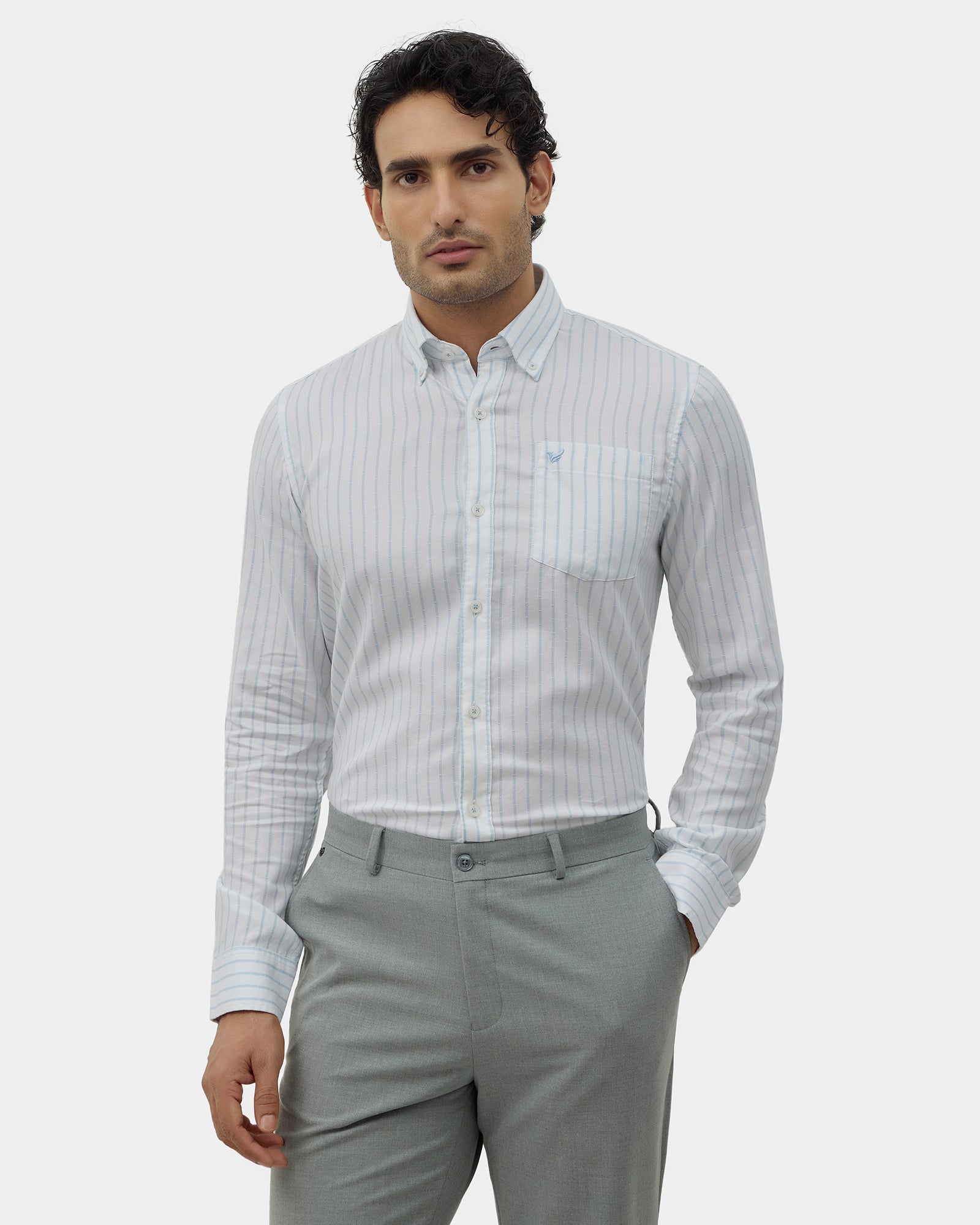 White Stripe Shirt - Fenzo