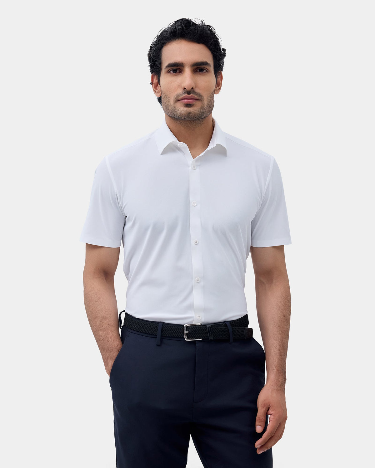 White Techpro Textured Shirt - Kanon