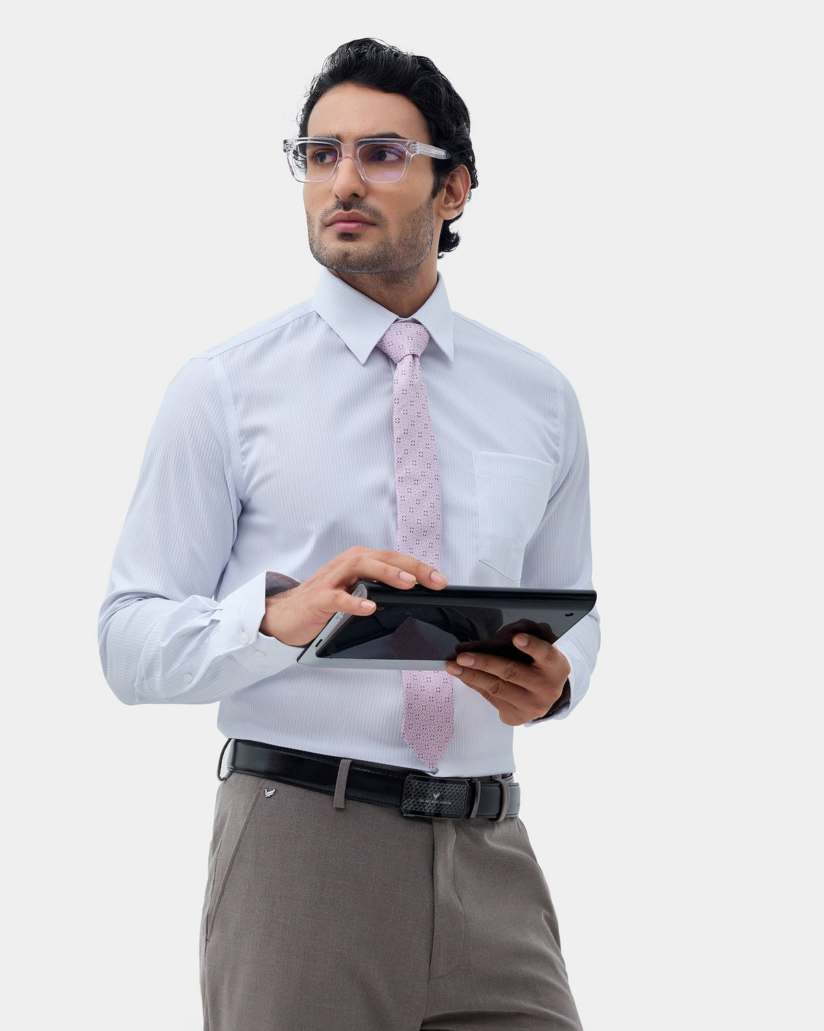 White Unwrinkle Stripe Shirt - Dutch