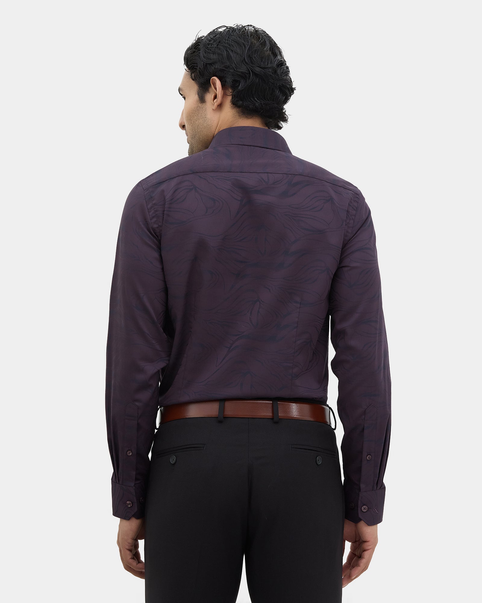 Wine Jacquard Shirt - Hexton