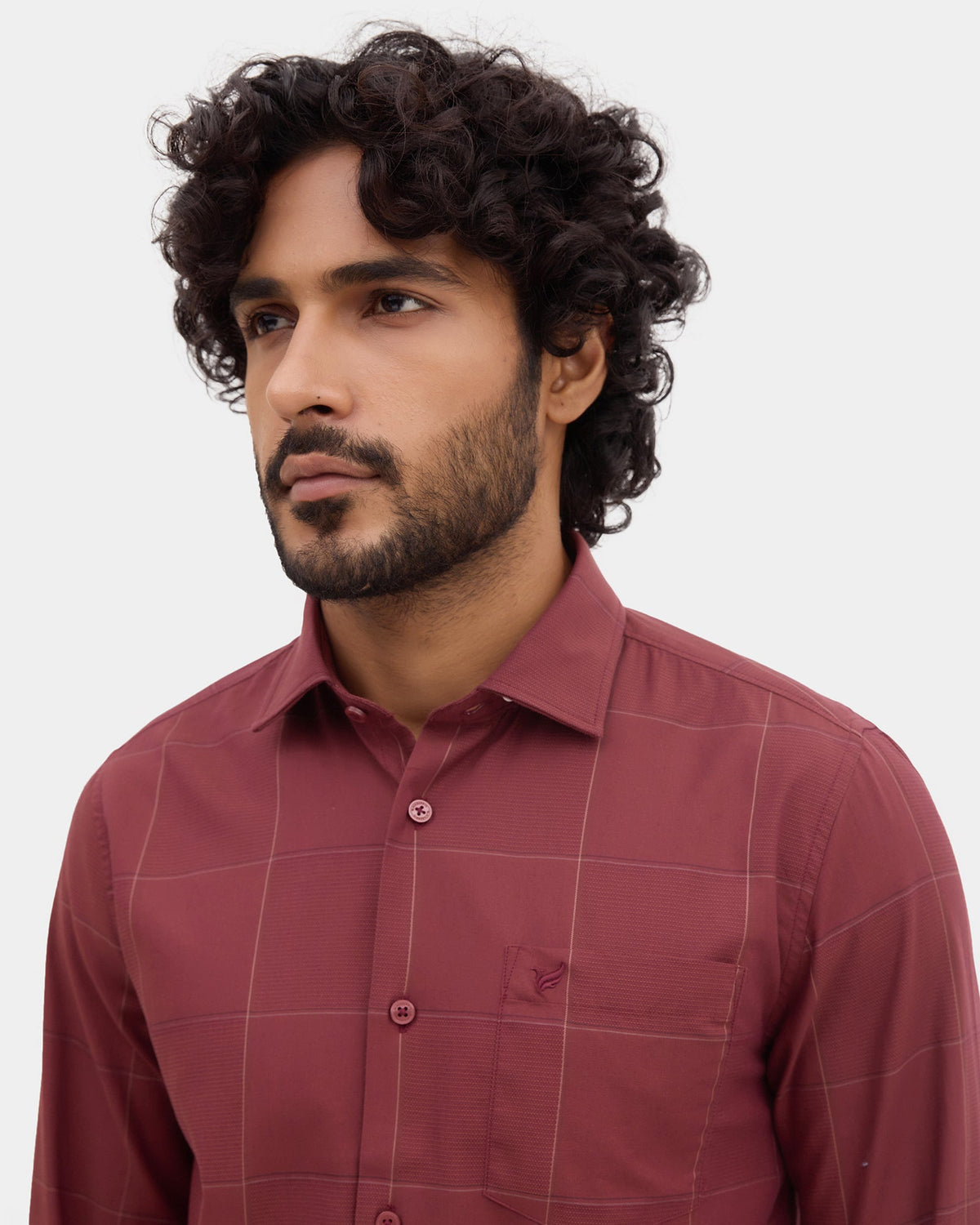 Wine Red Check Shirt - Pacsen