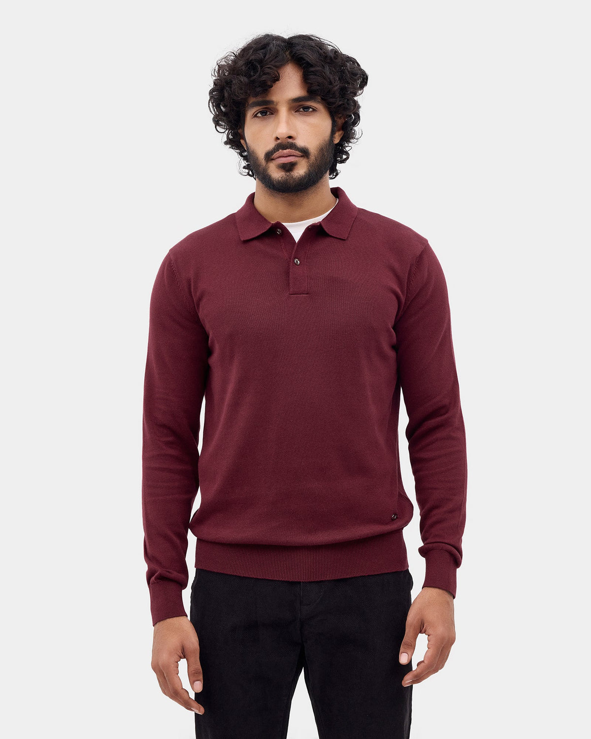Winery Red Solid Sweater - Mushroom