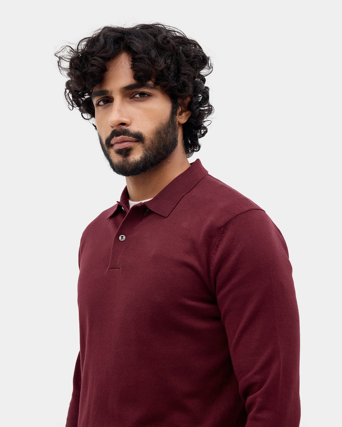 Winery Red Solid Sweater - Mushroom
