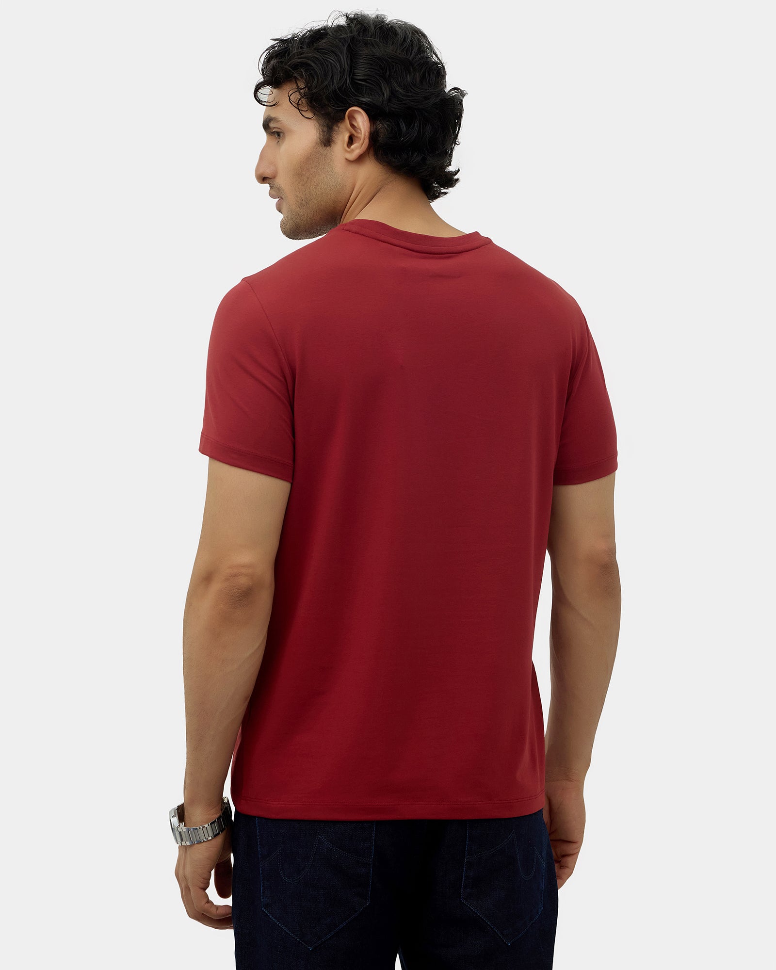 Winery Red Crew Neck Printed T-Shirt - Ryuji