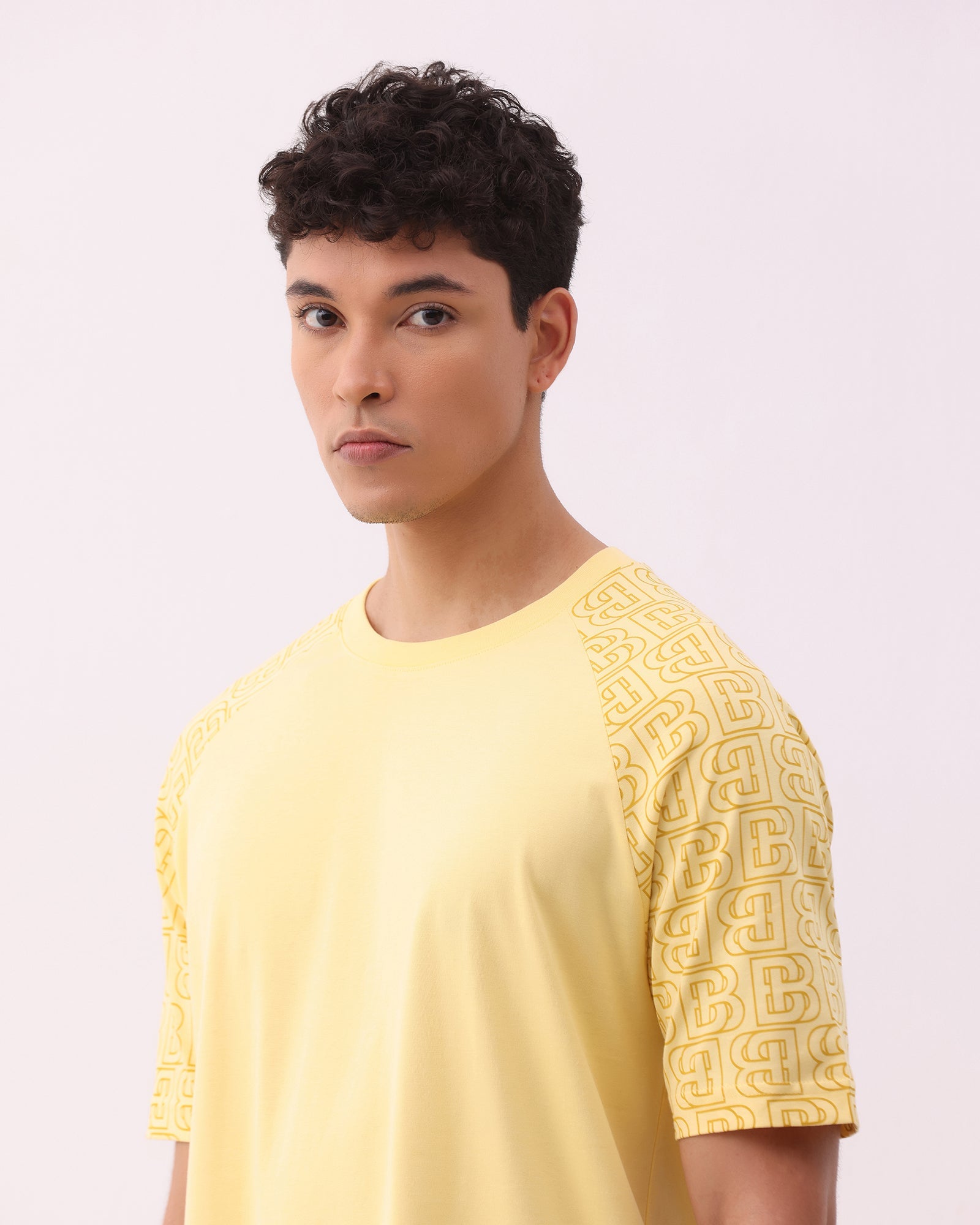 Yellow Crew Neck Printed T-Shirt - Caleb