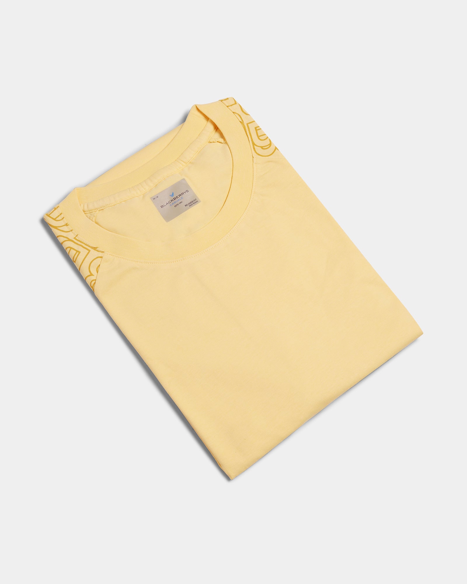 Yellow Crew Neck Printed T-Shirt - Caleb
