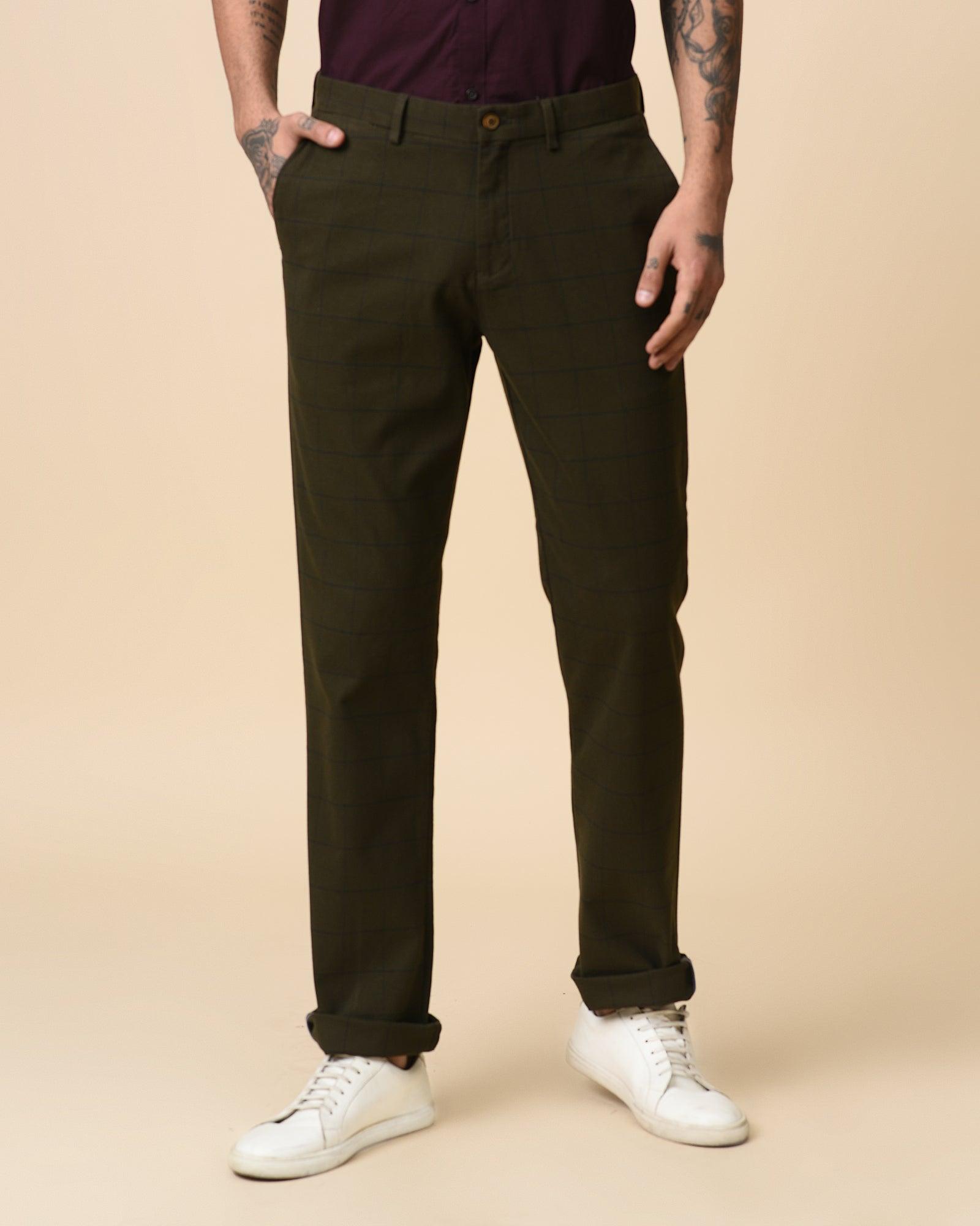 Loki Casual Relax Fit Khakis In Olive