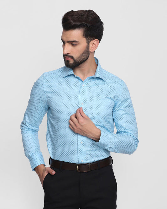Formal Aqua Printed Shirt - Antigo
