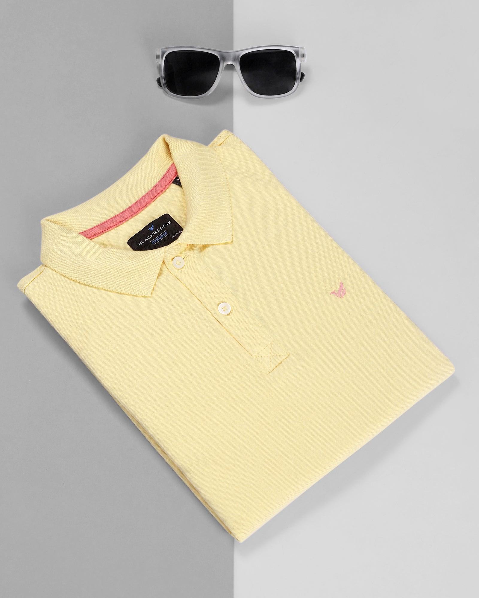 Polo Yellow Solid T Shirt - Bonnel - Blackberrys
