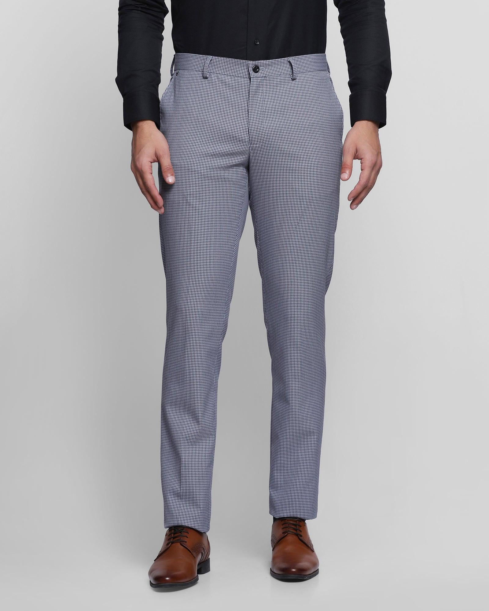 Slim Fit B-91 Formal Blue Textured Trouser - Frisk - Blackberrys
