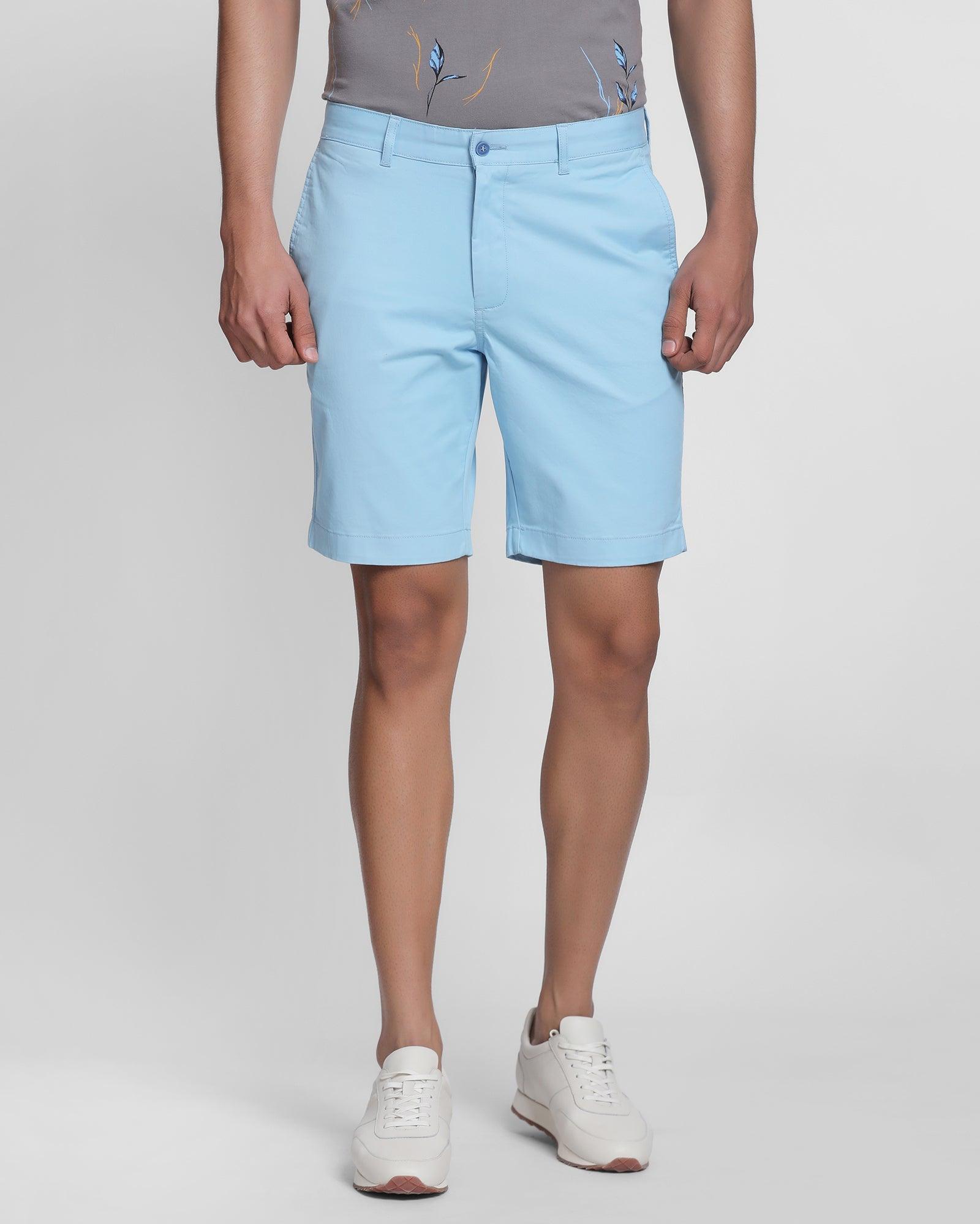 Koop Casual Solid Shorts In Blue
