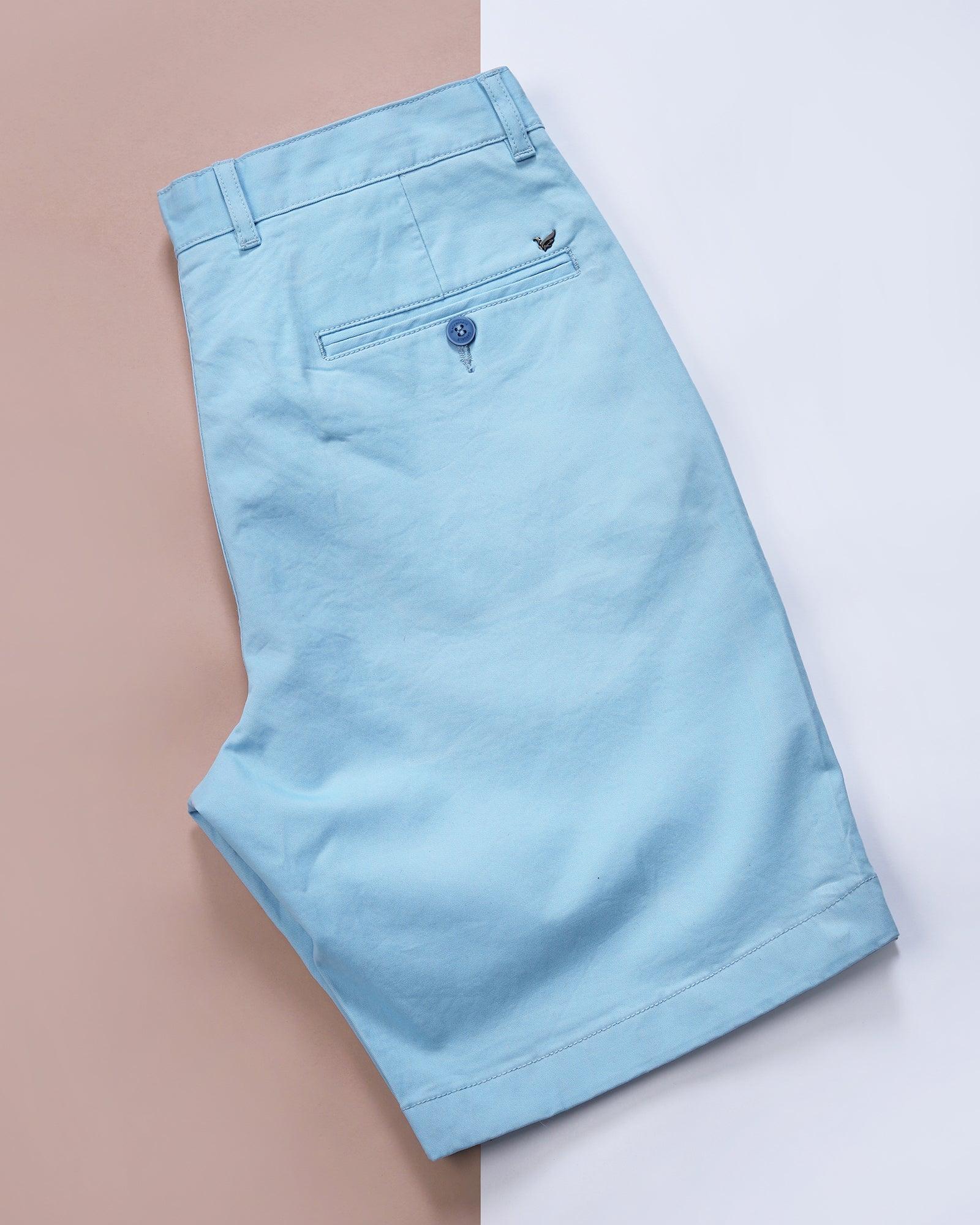 Casual Blue Solid Shorts - Koop - Blackberrys