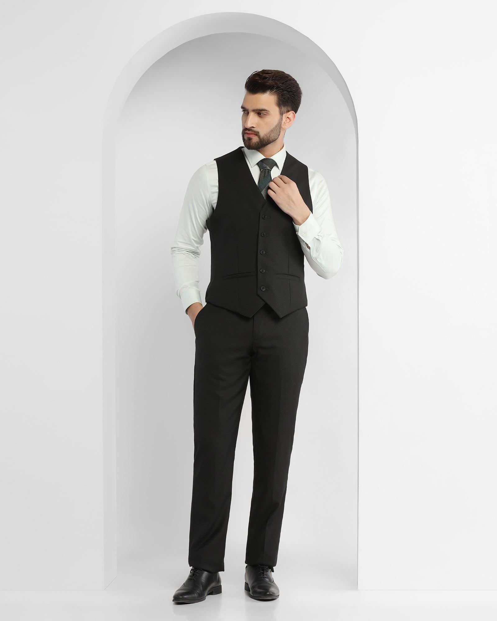 Textured 3 Pcs Suit In Olive (Rolfe) - Blackberrys