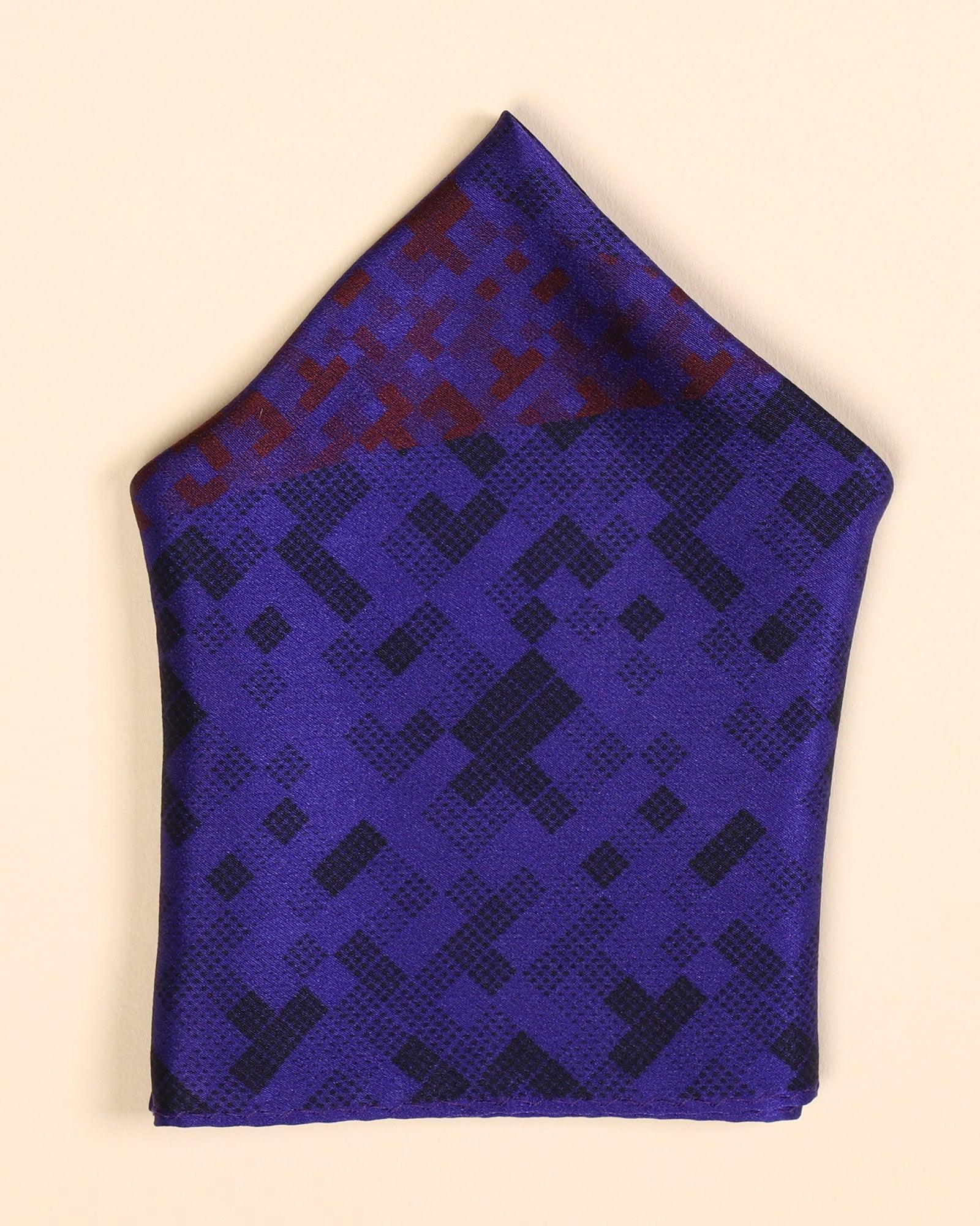Silk Purple Printed Pocket Square - Phoenix - Blackberrys