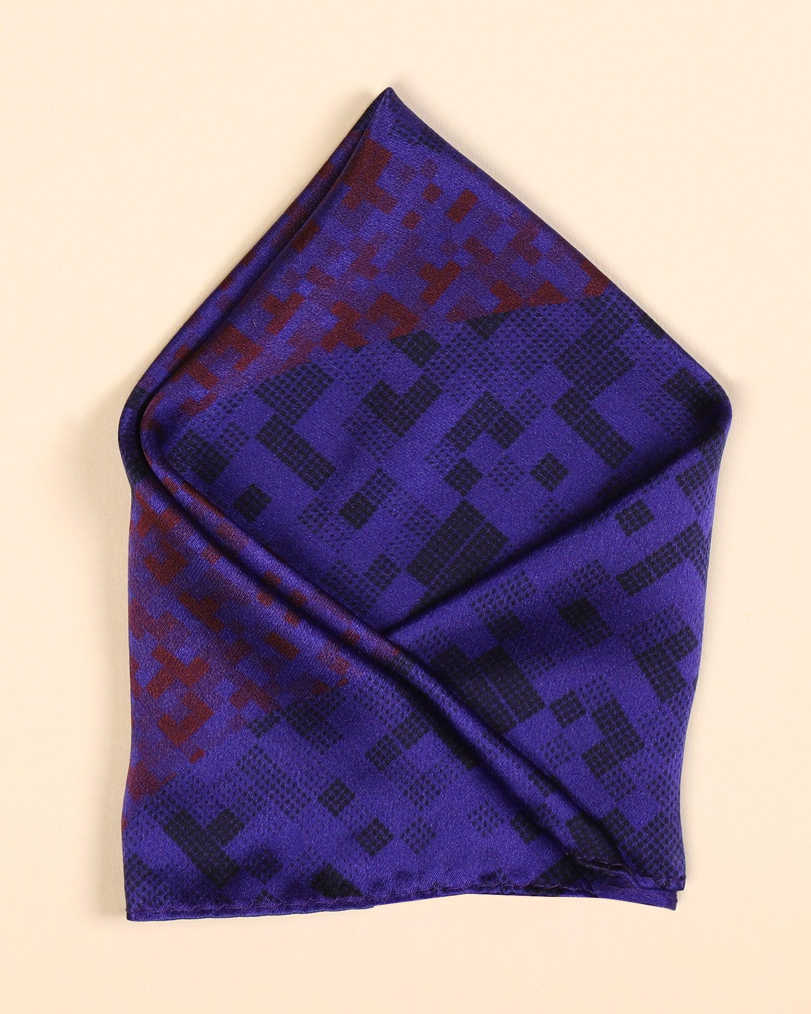 Silk Purple Printed Pocket Square - Phoenix - Blackberrys