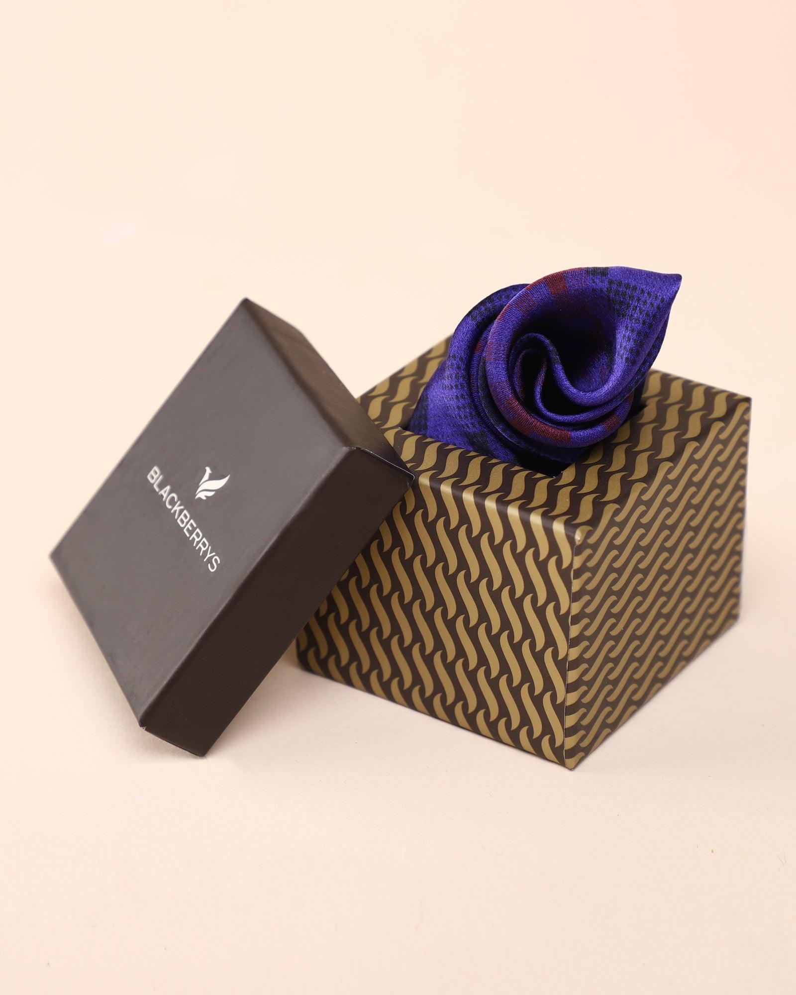 Silk Purple Printed Pocket Square - Phoenix - Blackberrys