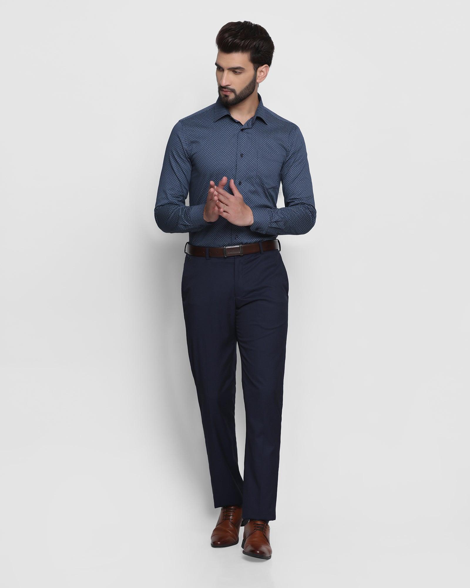 Formal Navy Printed Shirt - Gaze - Blackberrys