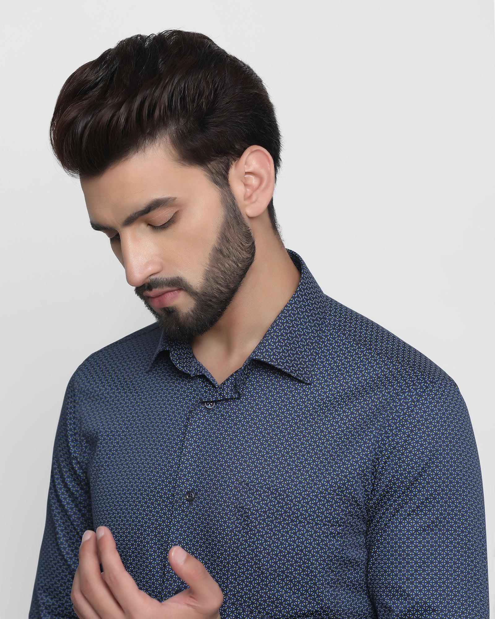 Formal Navy Printed Shirt - Gaze - Blackberrys