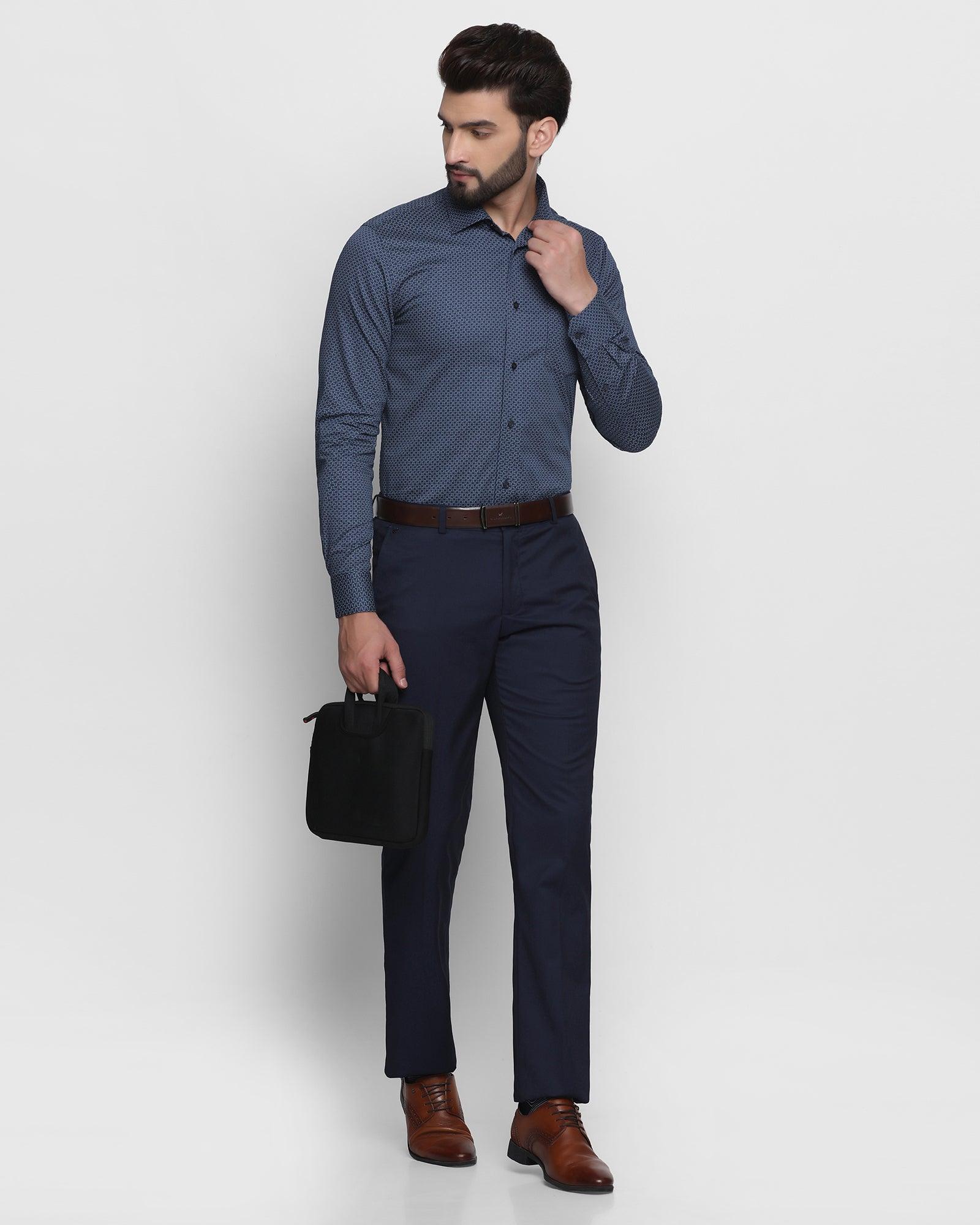 Formal Navy Printed Shirt - Gaze - Blackberrys