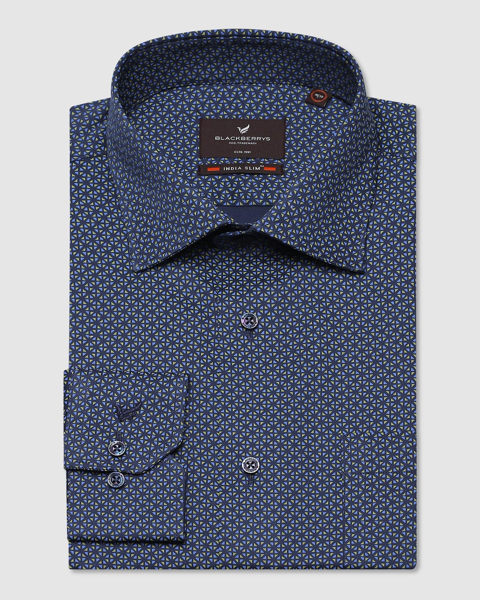 Formal Navy Printed Shirt - Gaze - Blackberrys