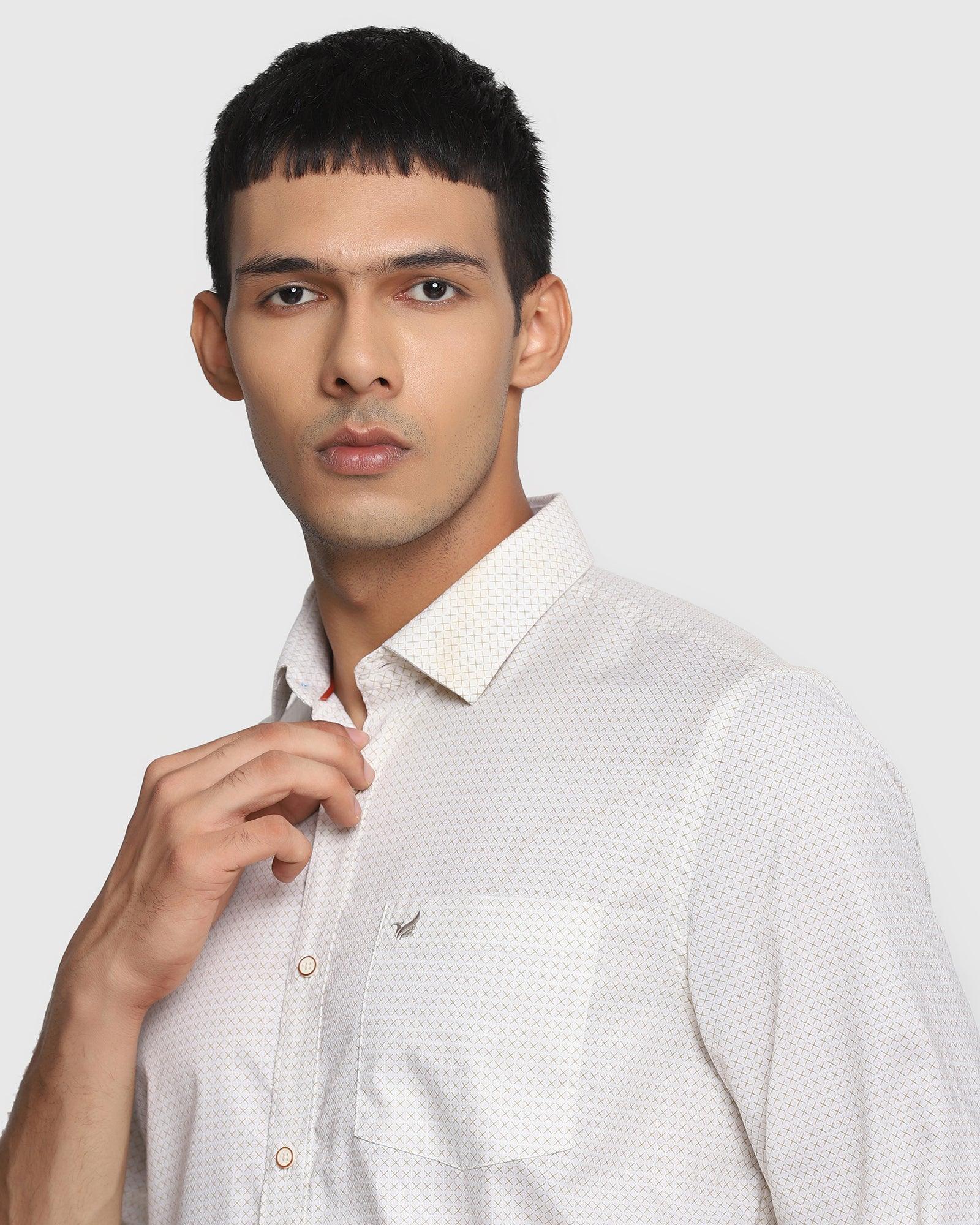 Printed Casual Shirt In Beige (Floyd) - Blackberrys