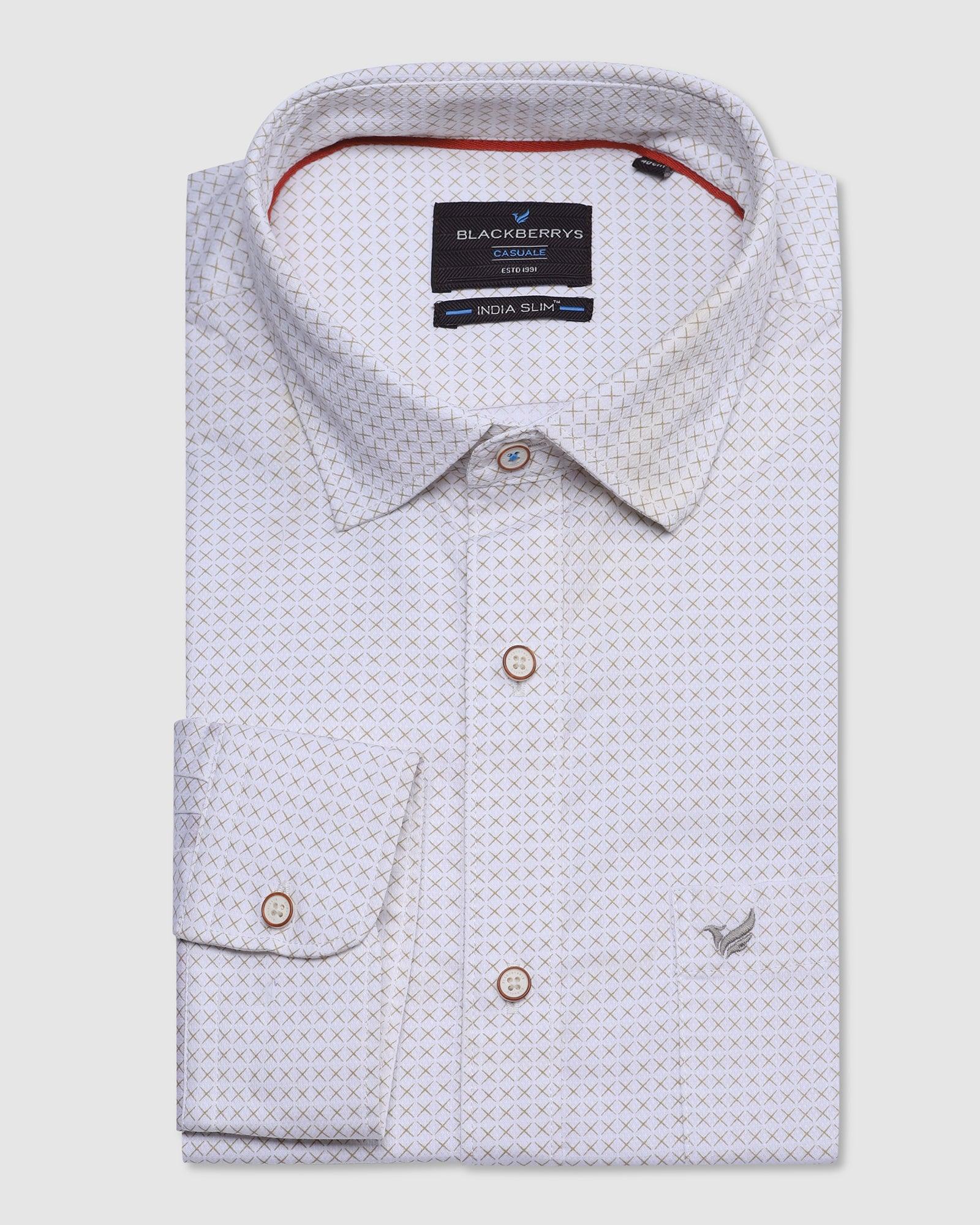 Printed Casual Shirt In Beige (Floyd) - Blackberrys