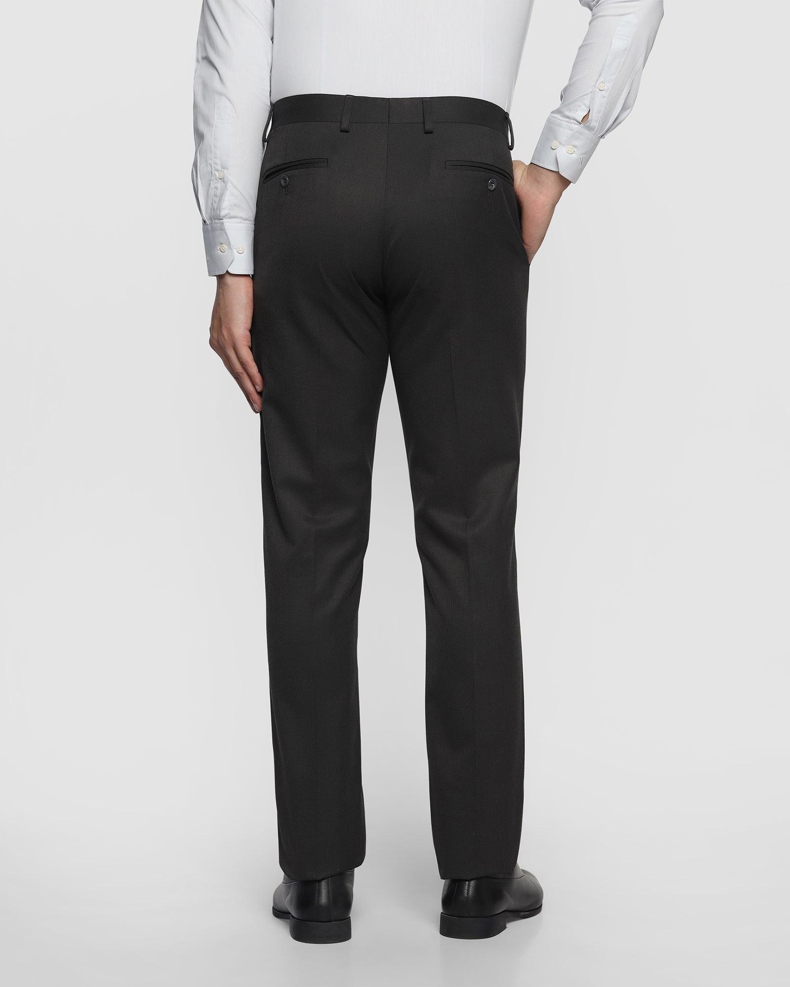 Slim Comfort B-95 Formal Charcoal Textured Trouser - Belur - Blackberrys