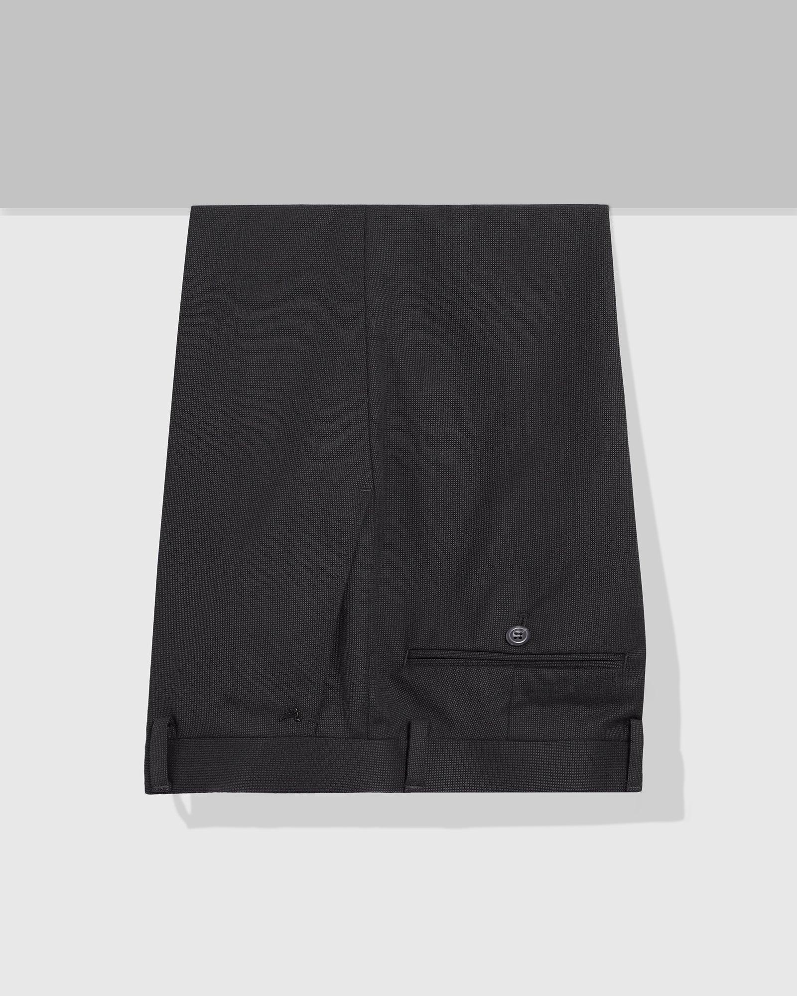 Slim Comfort B-95 Formal Charcoal Textured Trouser - Belur - Blackberrys