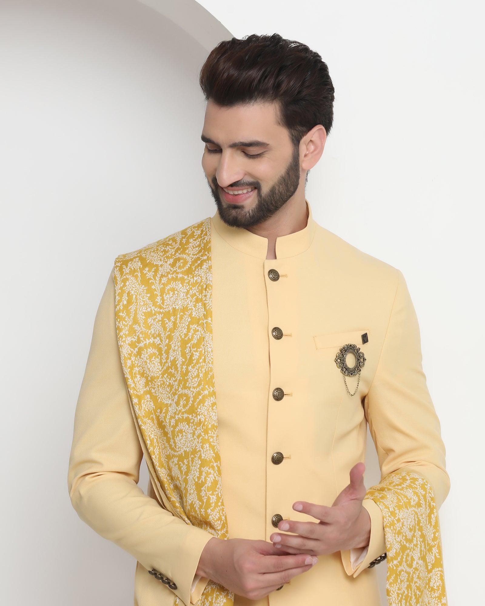 Ethnic 2 Pcs Suit In Yellow (Royal) - Blackberrys